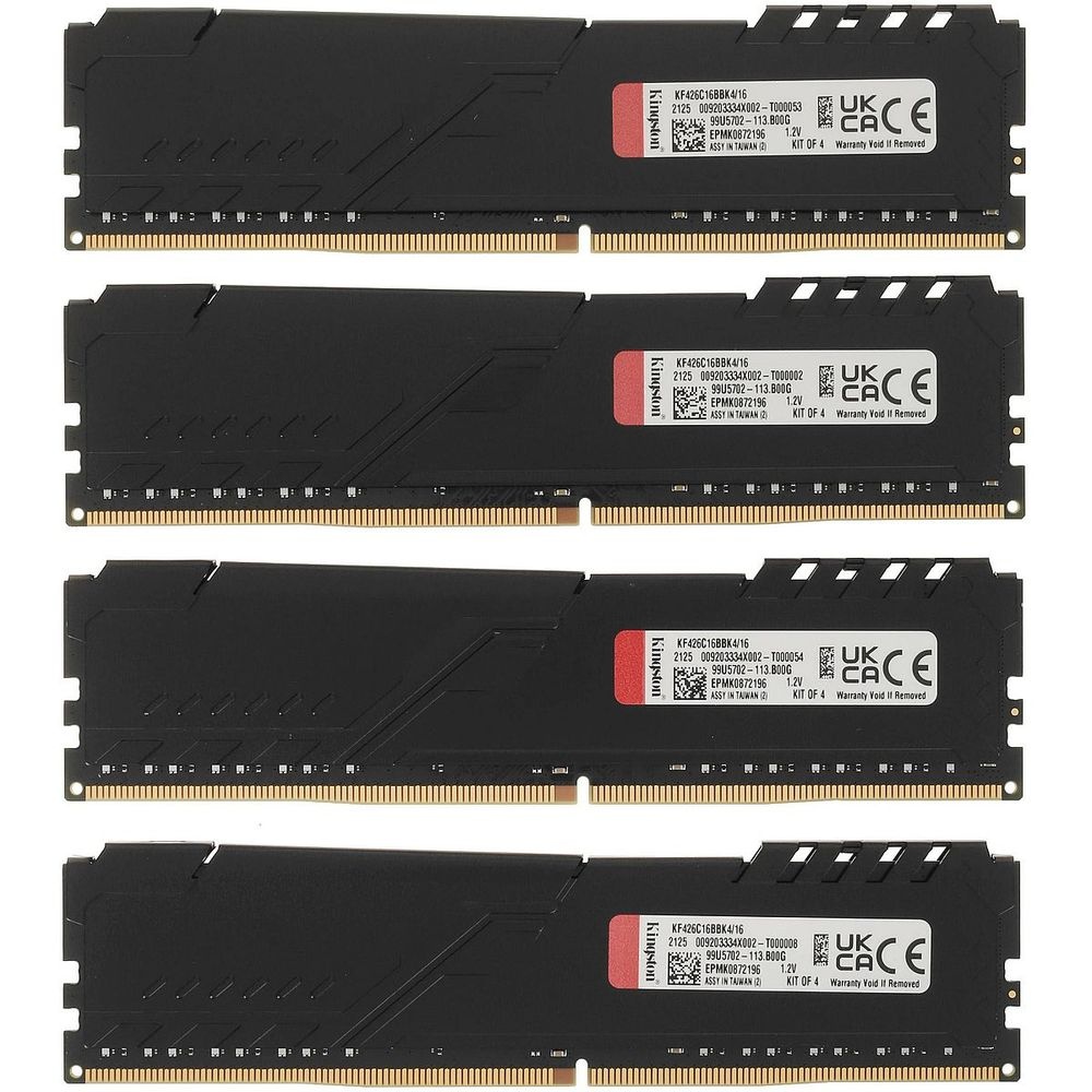 Модуль памяти Kingston OEM 16GB Kingston DDR4 2666 DIMM FURY Beast Black Gaming Memory KF426C16BBK4/