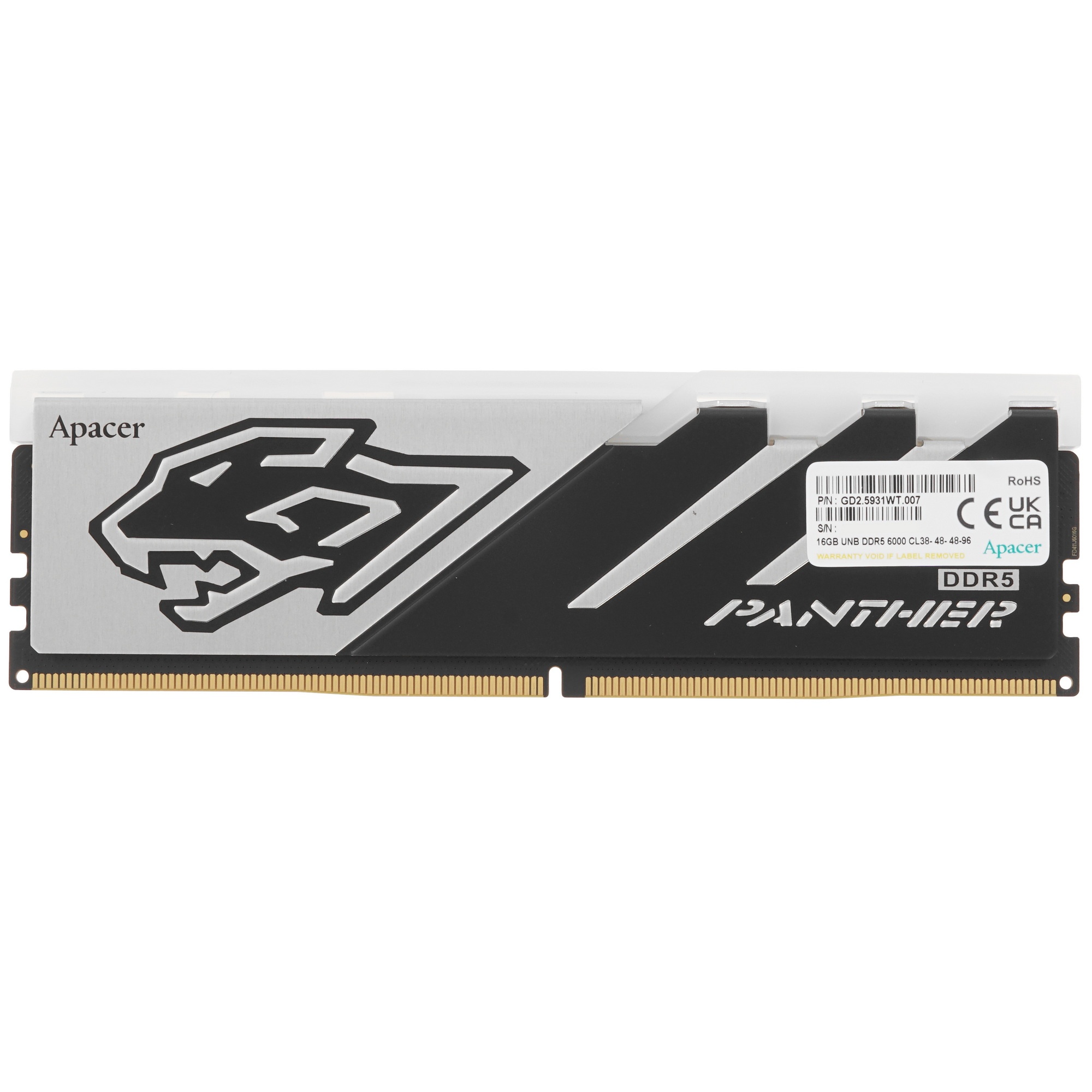 Оперативная память Apacer Panther RGb 16Gb DDR5 DIMM PC5-48000 (AH5U16G60C6229BAA-1)