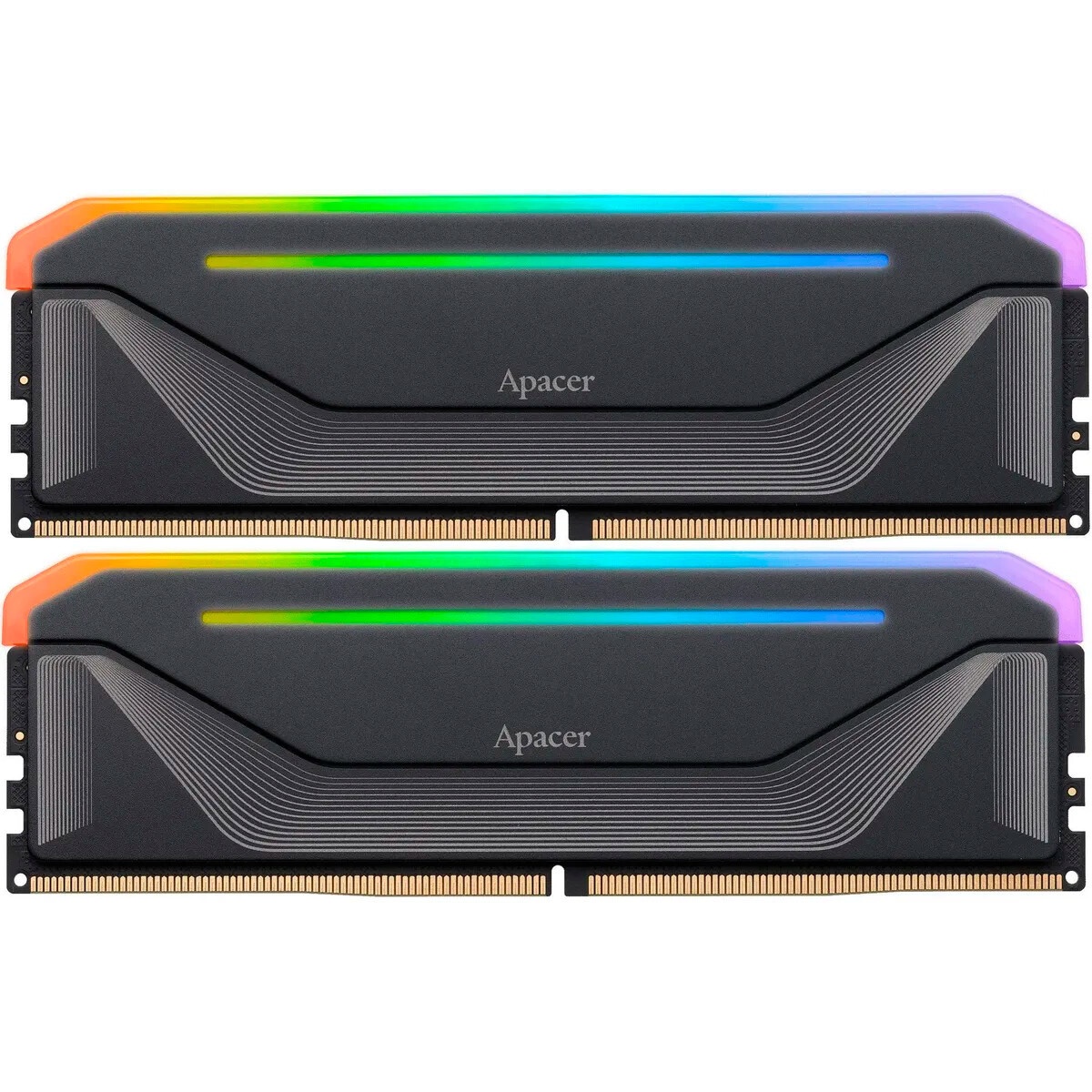 Оперативная память Apacer Nox, DDR5, 64GB (2x32GB), 6400MHz, CL36, DIMM, с радиаторами, RGB, черный