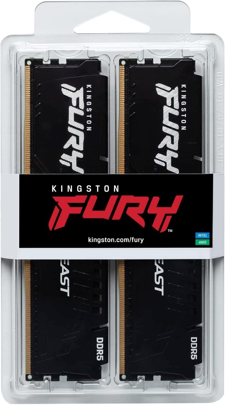 Оперативная память Kingston 64GB 5200MT/s DDR5 CL40 DIMM (Kit of 2) FURY Beast Black