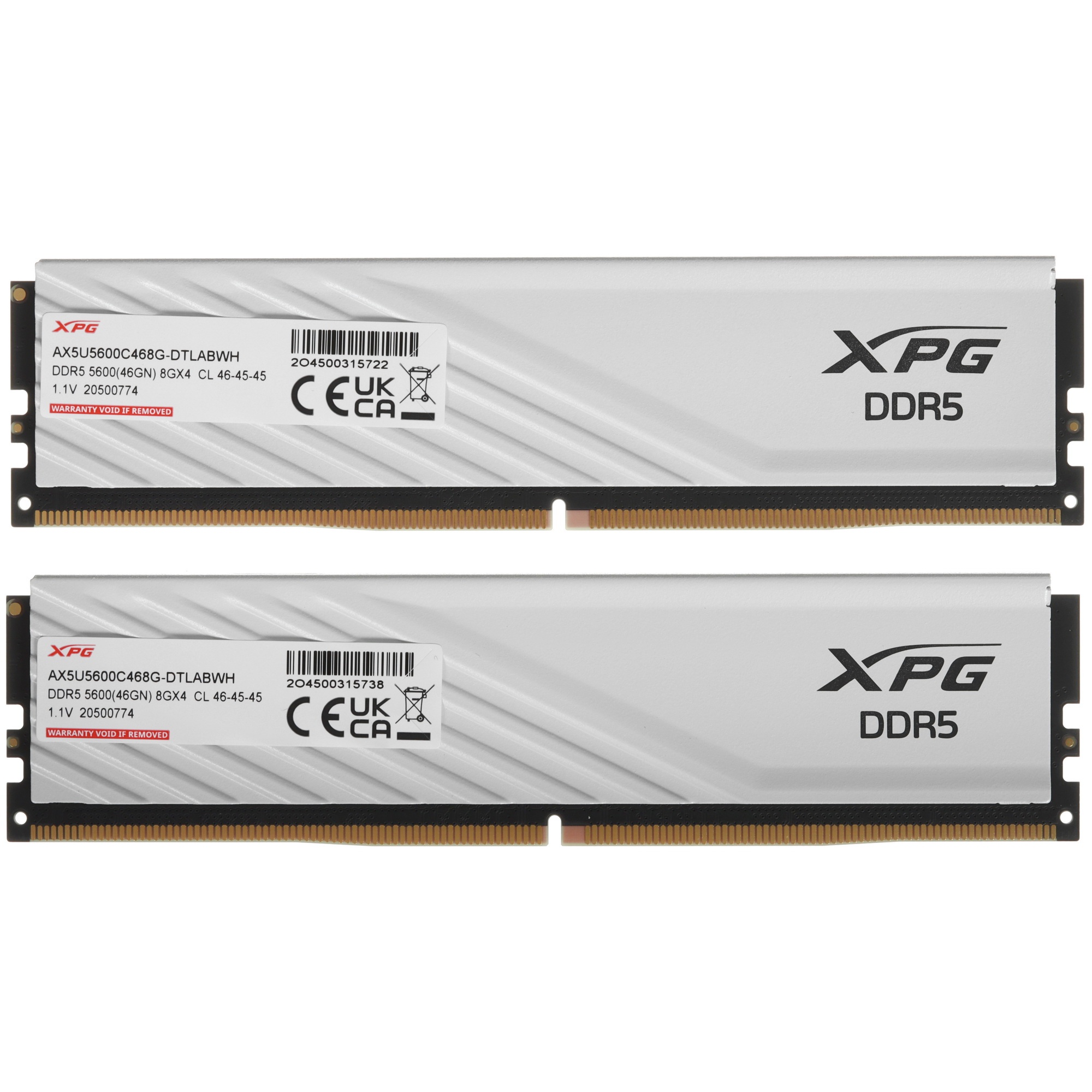 Модуль памяти ADATA 16GB DDR5 5600 DIMM XPG Lancer Blade White RGB CL 46, Intel XMP 3.0 / AMD EXPO