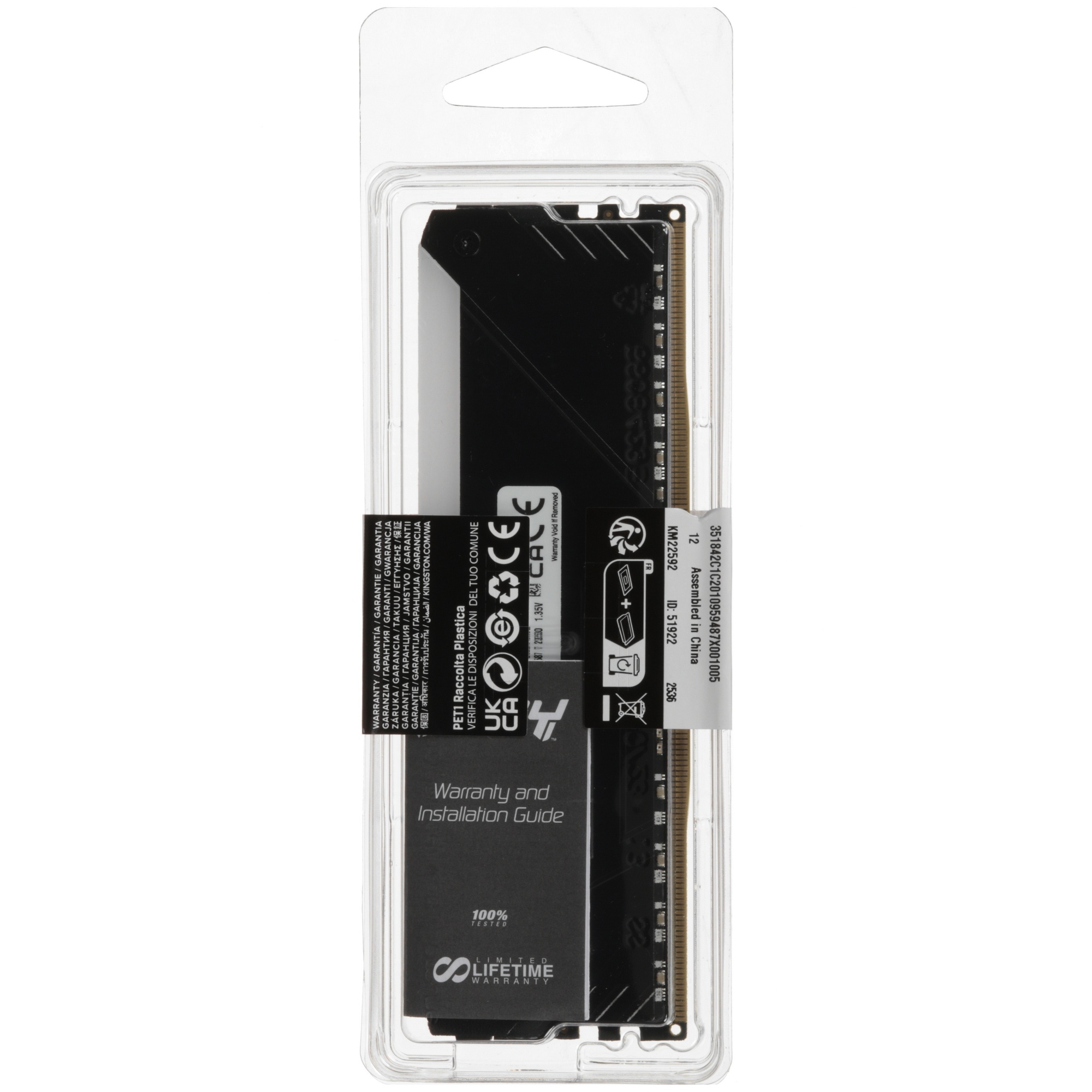 Оперативная память Kingston 16Gb 3200MT/s DDR4 CL16 DIMM 1Gx8 FURY Beast RGb (Select Regions ONLY)