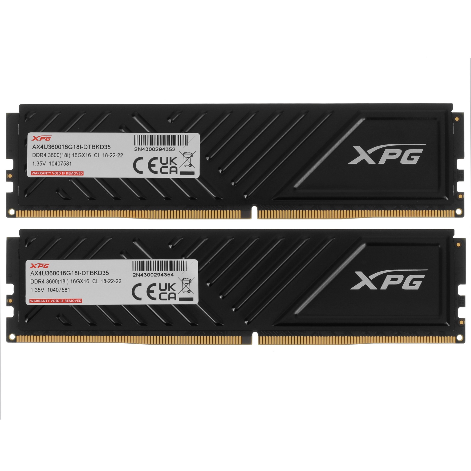 Оперативная память ADATA 32GB DDR4 3600 DIMM XPG Gammix D35 RGB AX4U360016G18I-DTBKD35 Non-ECC, CL18