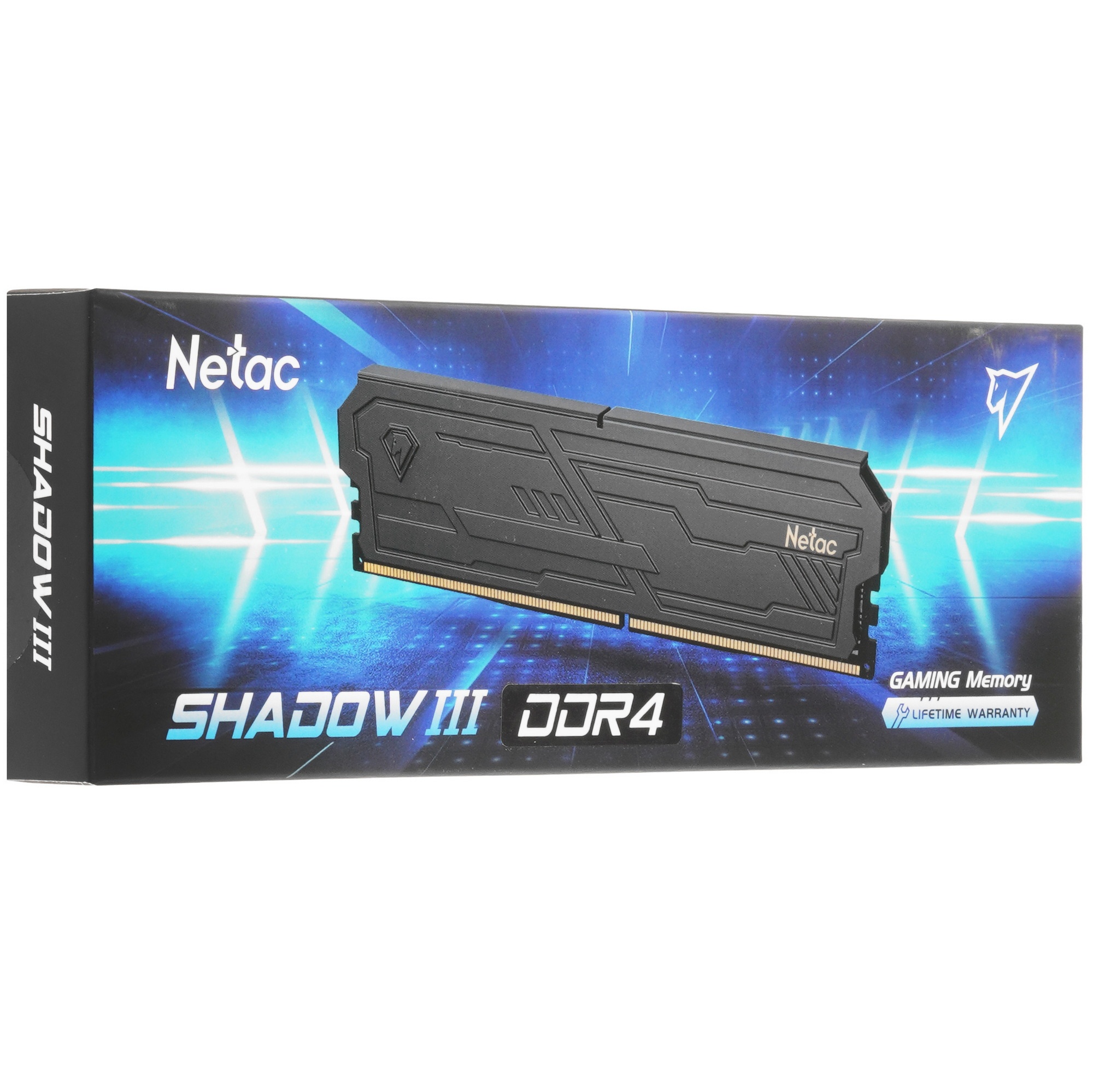 Оперативная память Netac DDR4 Shadow III Black 16Gb, 2666Mhz, [NTSHD4P26SP-16K] CL19, с радиатором