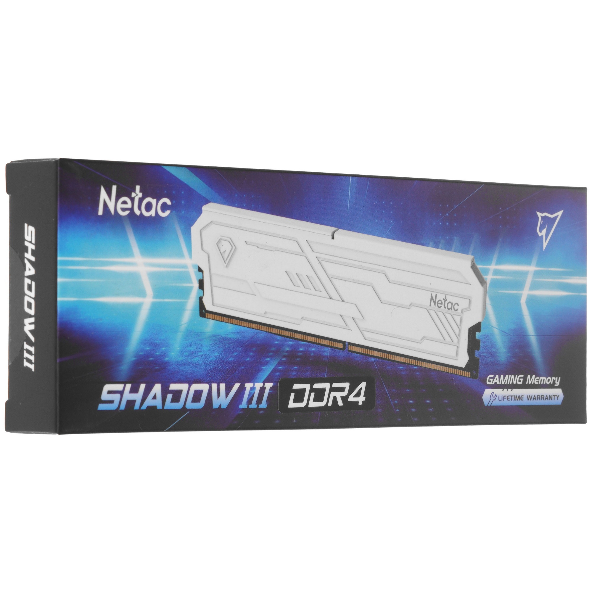 Оперативная память Netac DDR4 Shadow III White 16Gb, 2666Mhz, [NTSHD4P26SP-16W] CL19, с радиатором