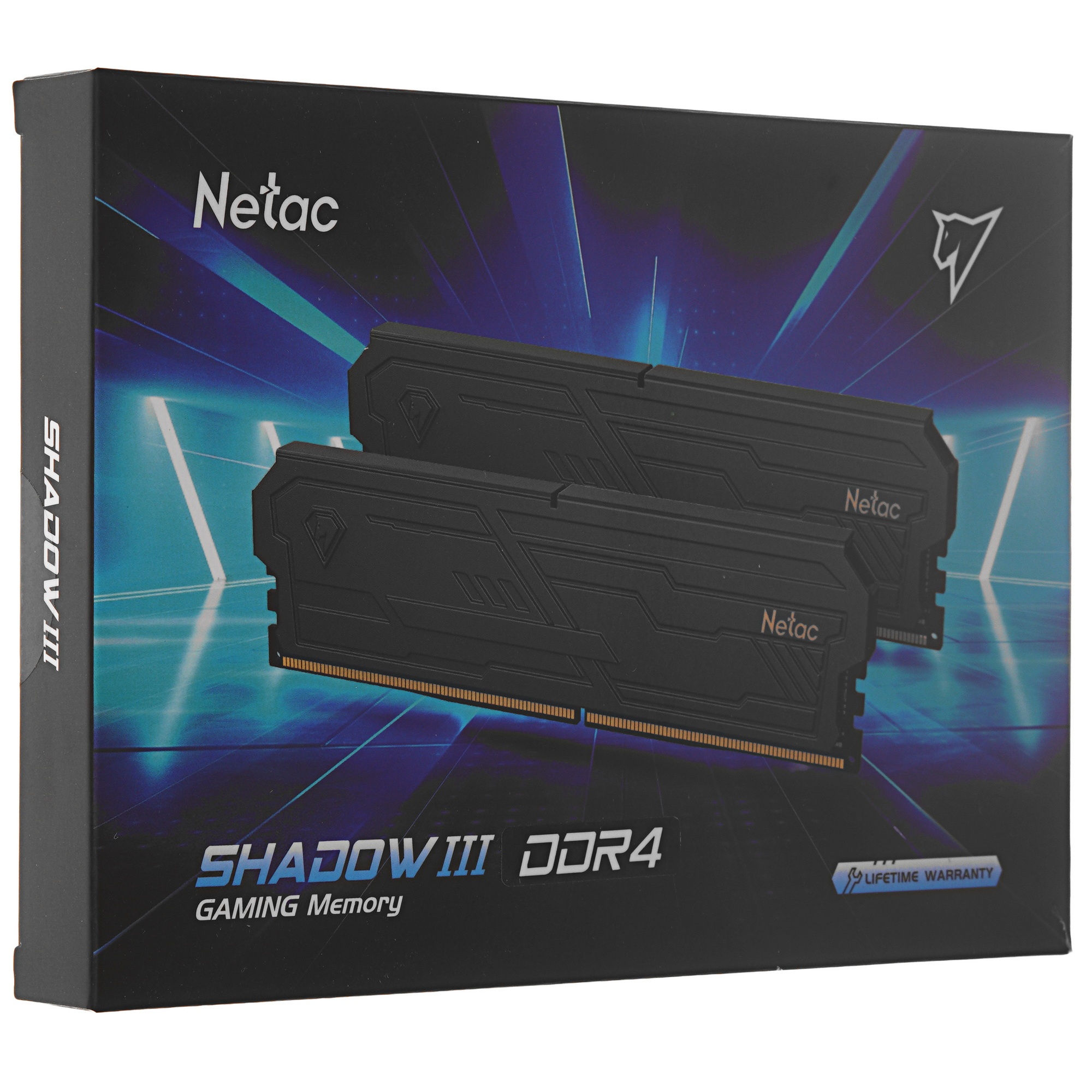 Оперативная память Netac DDR4 Shadow III Black 16Gb, 2666Mhz, [NTSHD4P26DP-16K] CL19, с радиатором