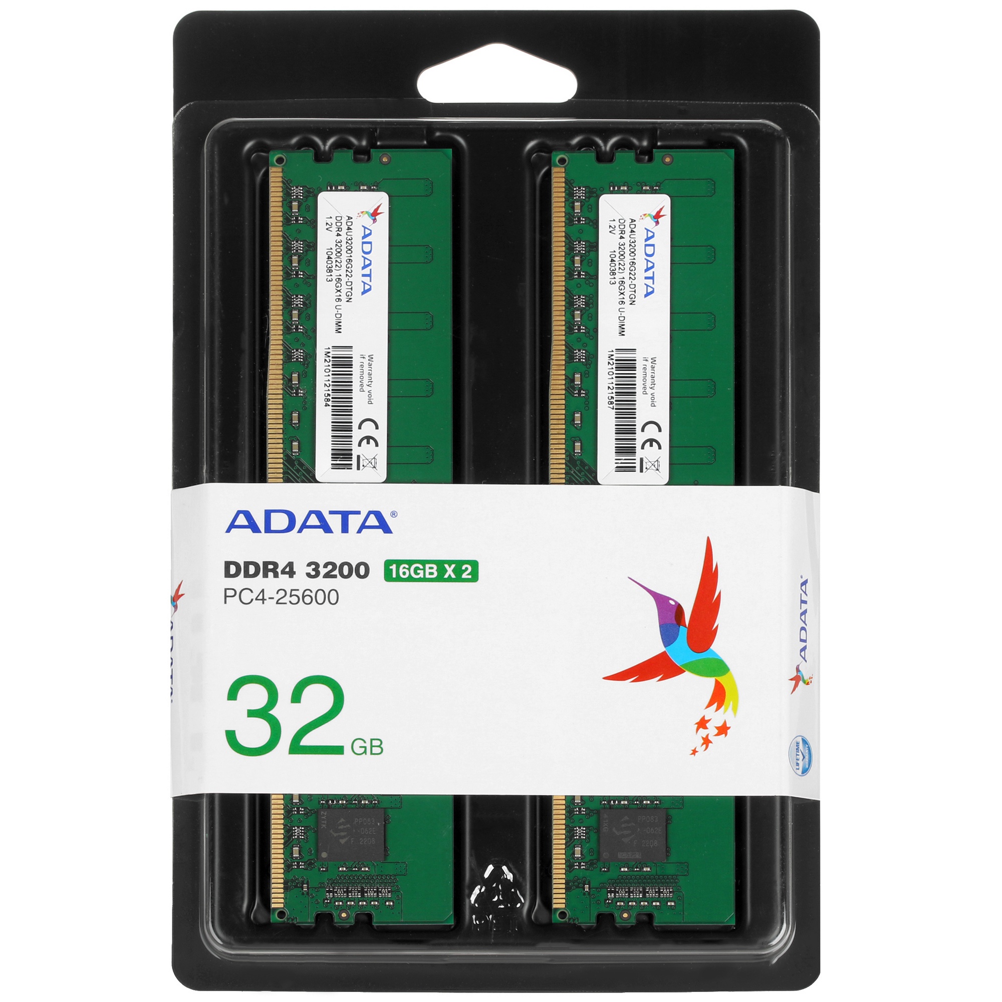 Оперативная память ADATA DDR4 DIMM 32GB 3200MHz 2*16GB 22-22-22 DUAL TRAY