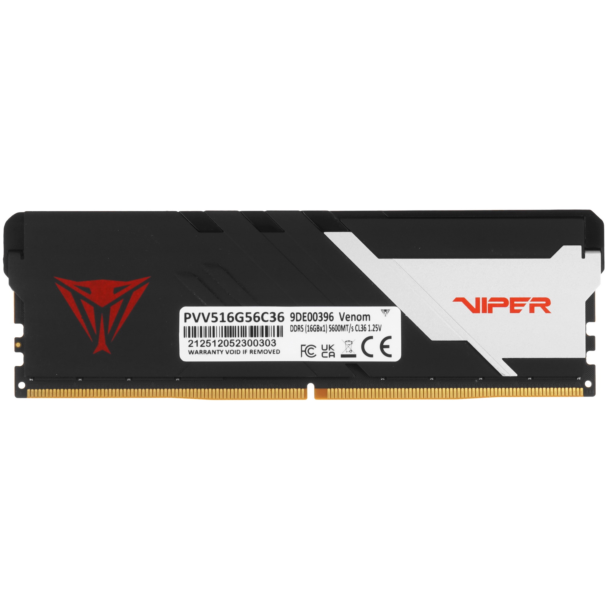 Память DDR5 16GB 5600MHz Patriot PVV516G56C36 Viper Venom RTL Gaming PC5-44800 CL36 DIMM 288-pin 1.2