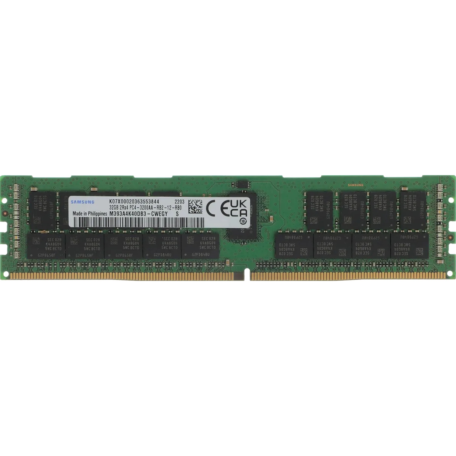 Оперативная память 32Gb Samsung DDR4 M393A4K40DB3-CWEGY 3200MHz 2Rx4 DIMM Registred ECC