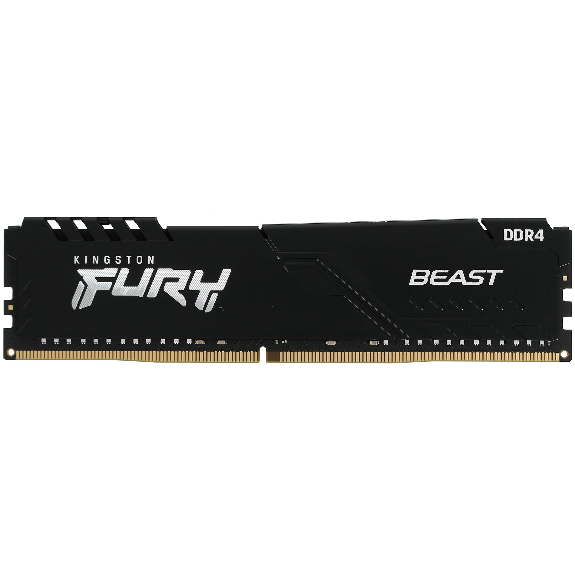 Оперативная память Kingston Fury Beast, DDR4, 16GB (1x16GB), 3200MHz, CL16, с радиатором, чёрный