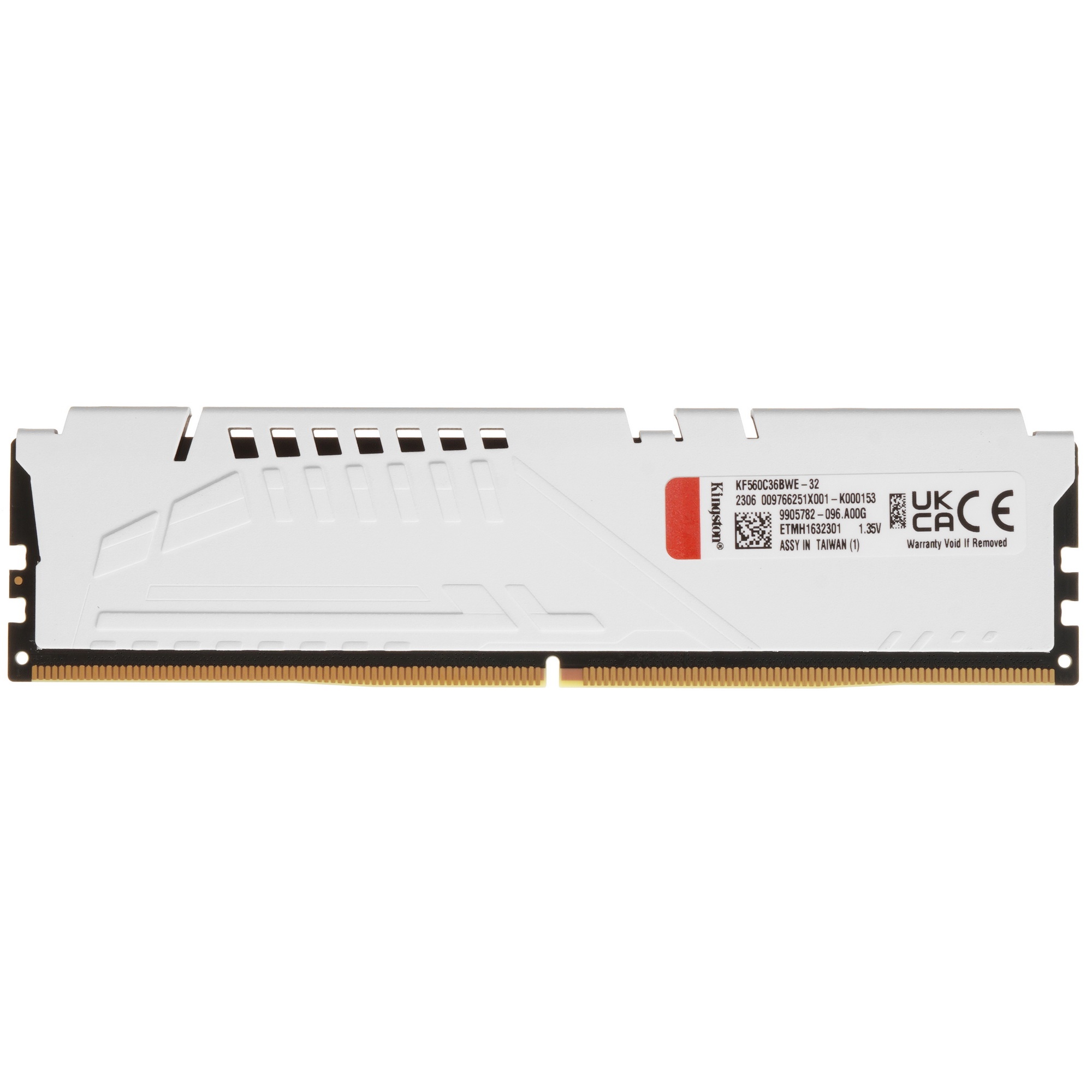 Оперативная память Kingston Fury Beast, DDR5, 32GB (1x32GB), 6000MHz, CL36, с радиатором, белый