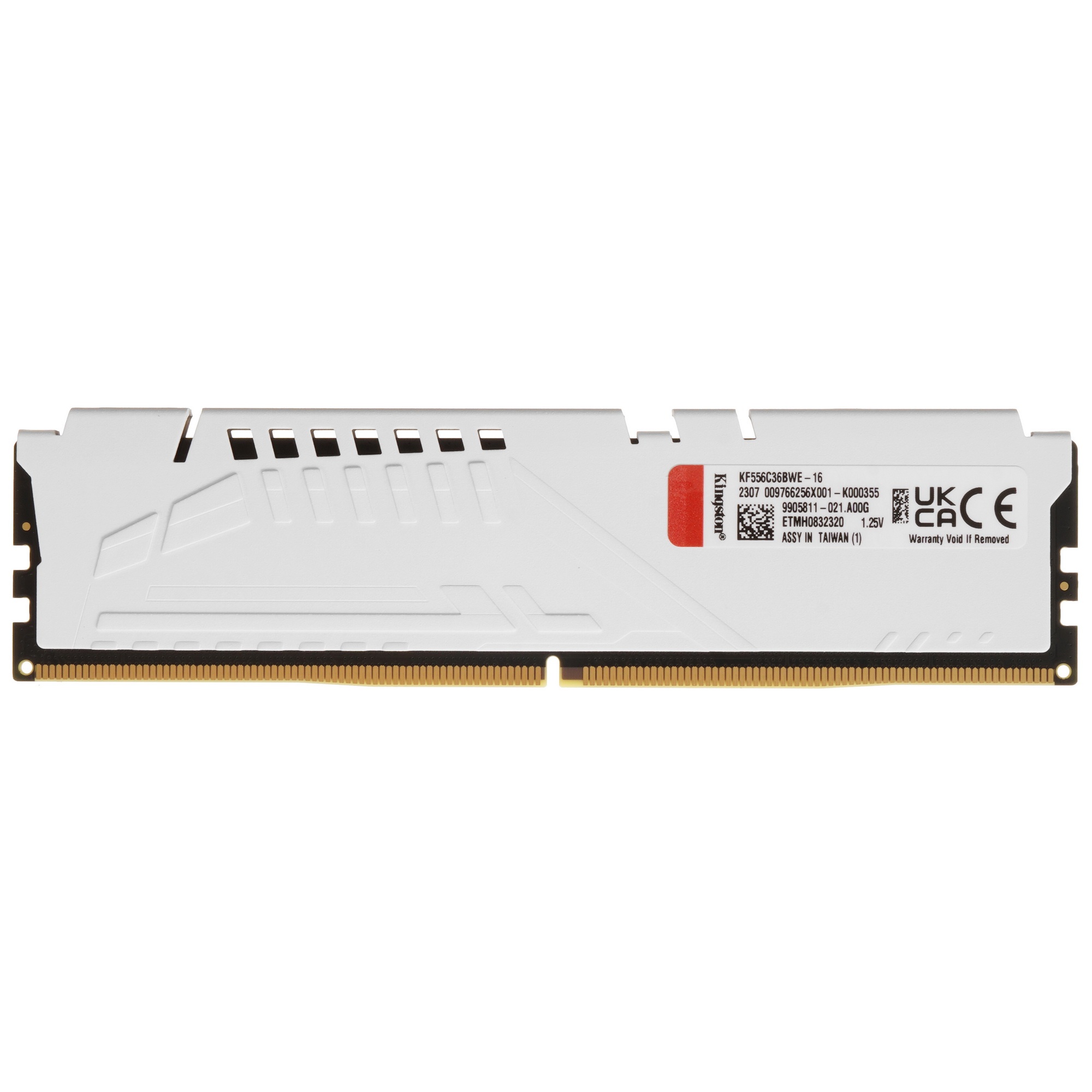 Оперативная память Kingston Fury Beast, DDR5, 16GB (1x16GB), 5600MHz, CL36, с радиаторами, белый