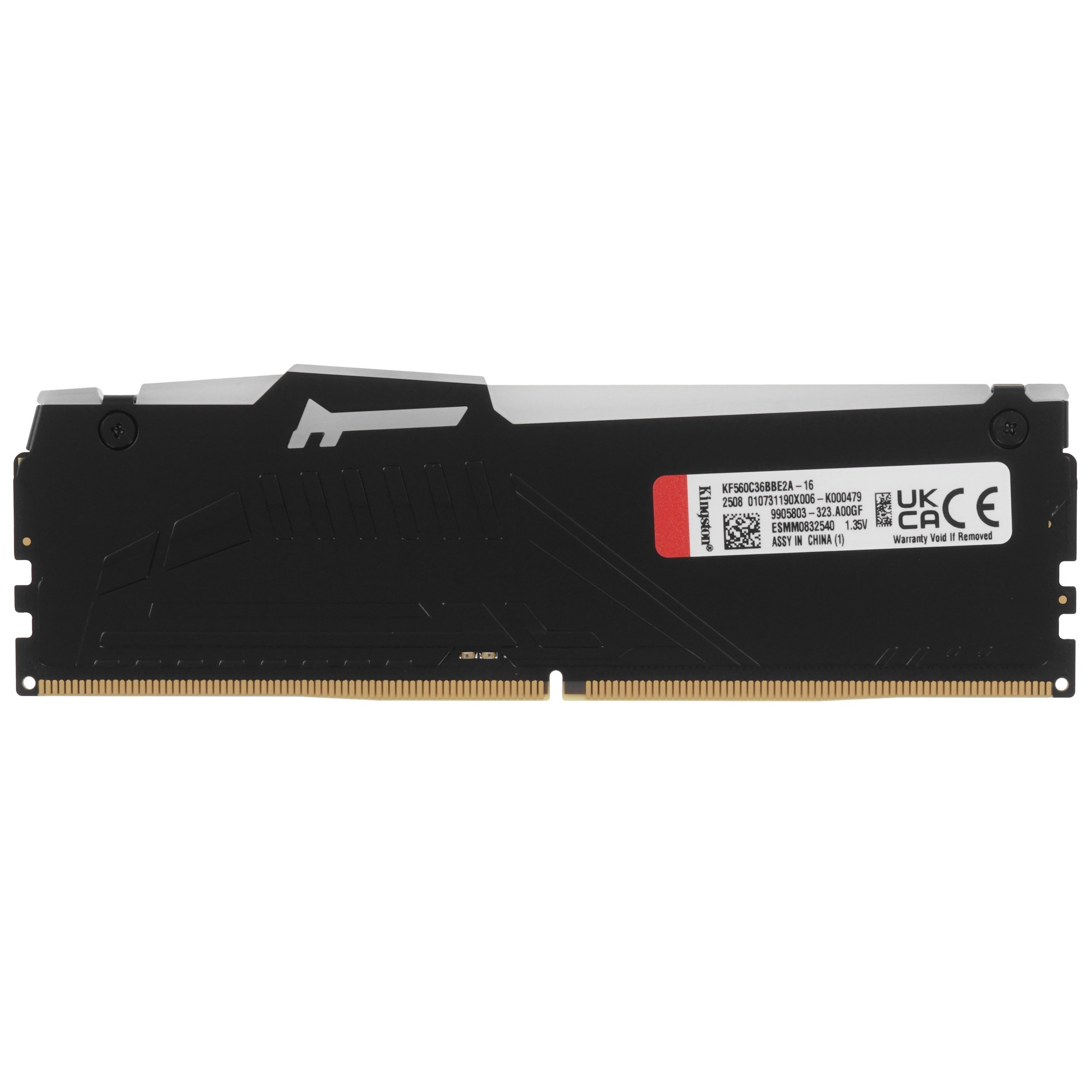 Оперативная память Kingston Fury Beast, DDR5, 16GB (1x16GB), 6000MHz, CL36, с радиатором, RGB, чёрны