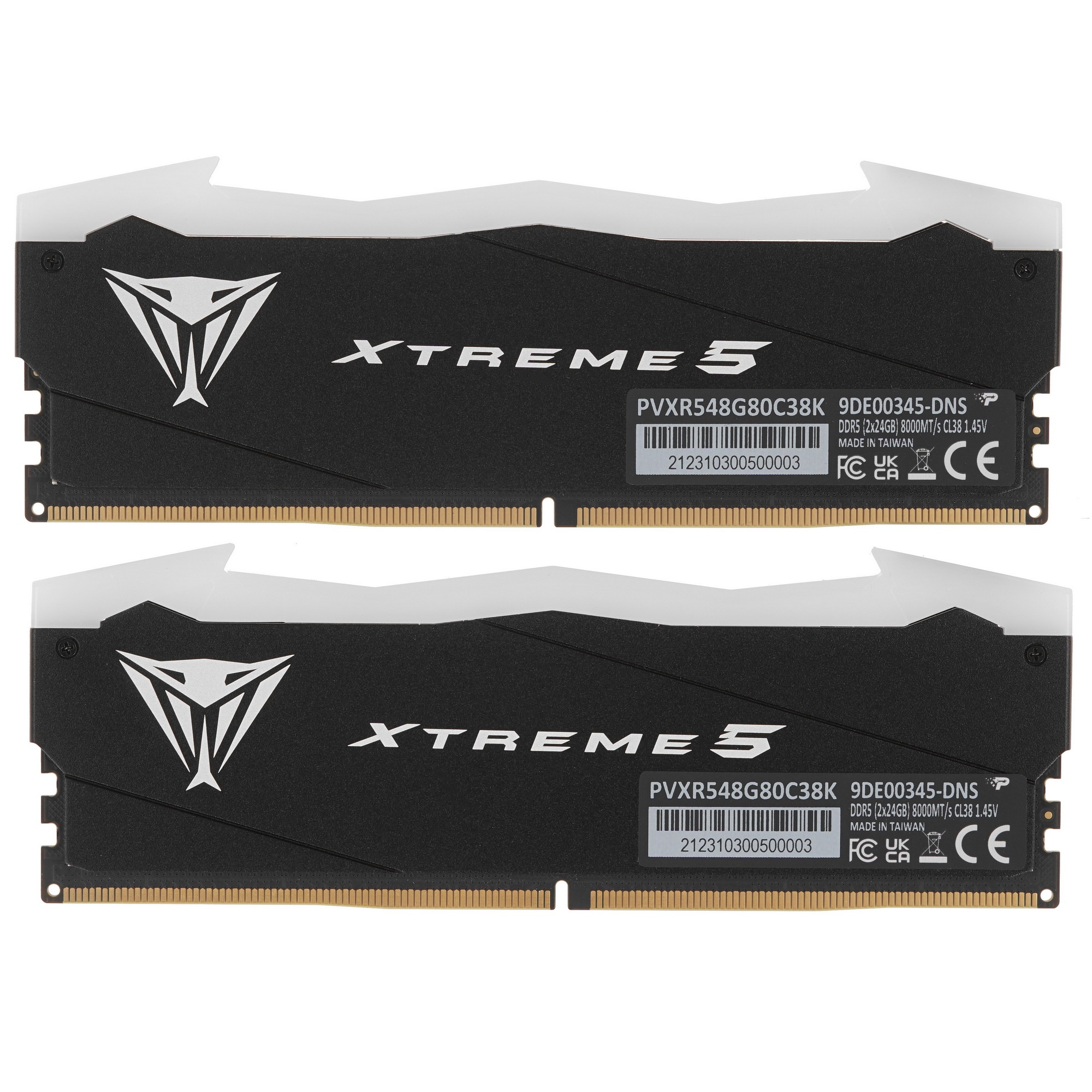 Оперативная память Patriot Viper Xtreme 5, DDR5, 48Gb (2x24Gb), 8000MHz, CL38, с радиаторами, RGB, ч