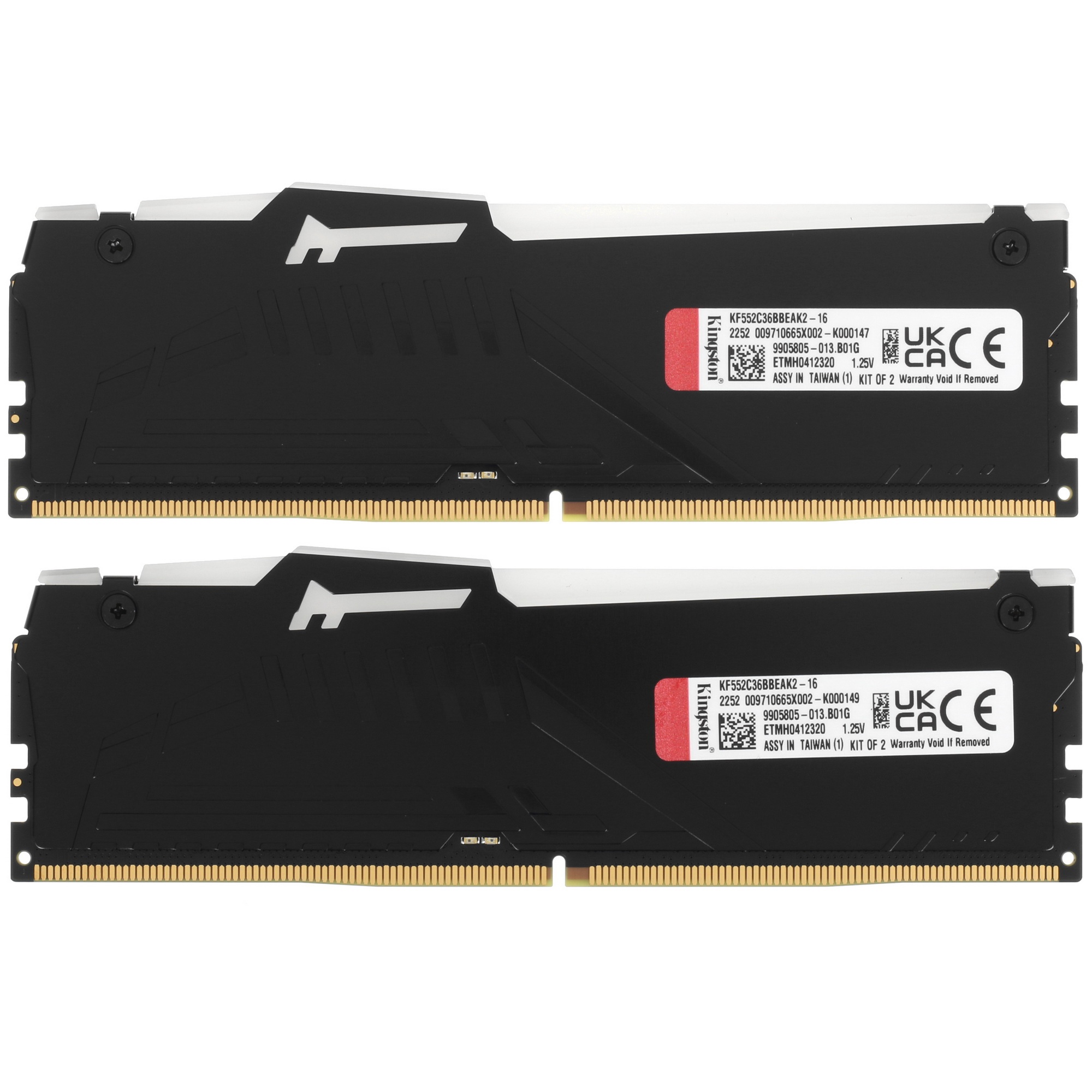 Оперативная память Kingston Fury Beast Expo, DDR5, 16GB (2x8GB), 5200MHz, CL36, с радиаторами, RGB,
