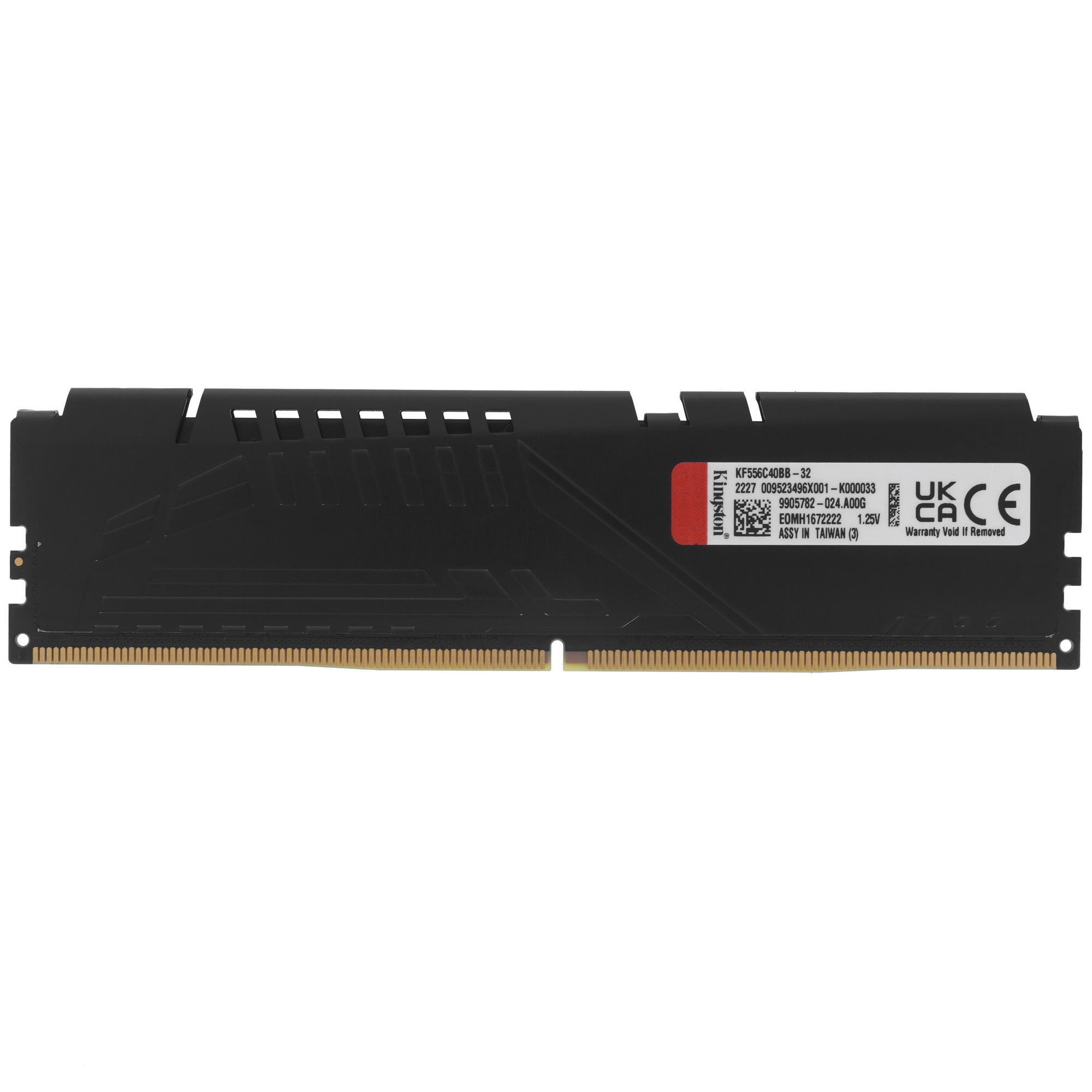 Оперативная память Kingston Fury Beast, DDR5, 32GB (1x32GB), 5600MHz, CL40, с радиаторами, черный
