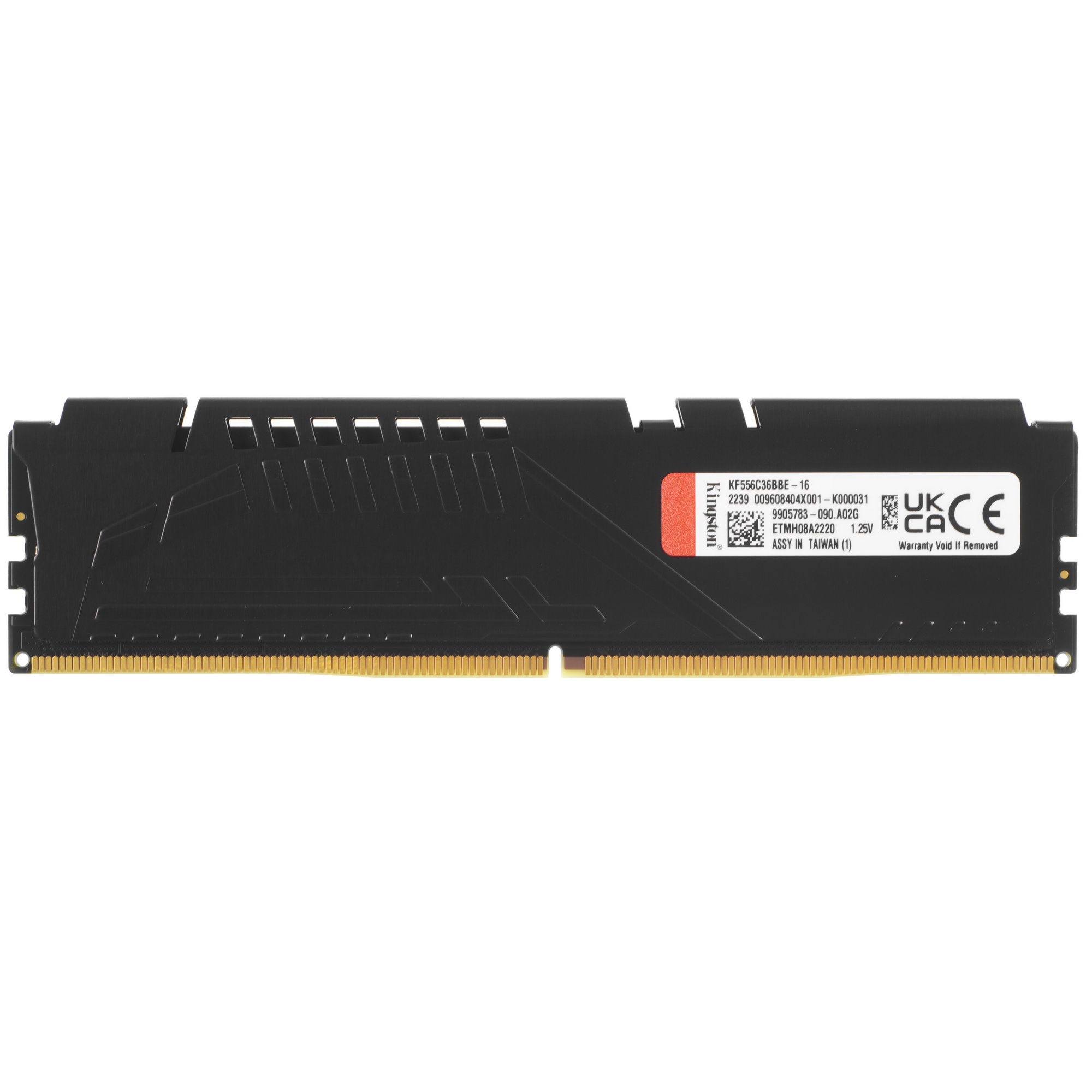Оперативная память Kingston Fury Beast, DDR5, 16GB (1x16GB), 5600MHz, CL36, с радиатором, черный
