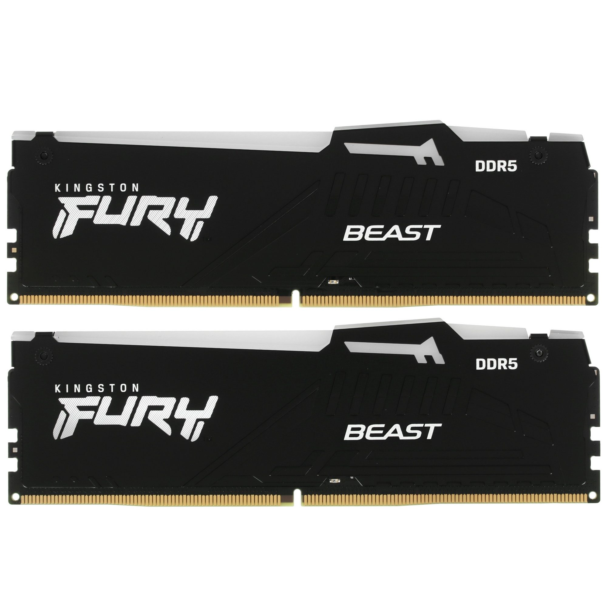 Оперативная память Kingston Fury Beast, DDR5, 32GB (2x16GB), 5200MHz, CL40, с радиаторами, RGB, черн