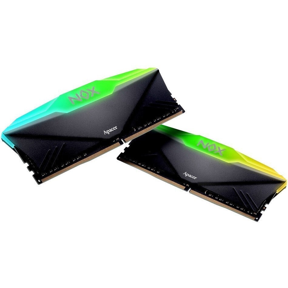 Оперативная память Apacer Nox, DDR4, 16GB (2x8GB), 3200MHz, CL16, UDIMM, с радиатором, черный, RGB