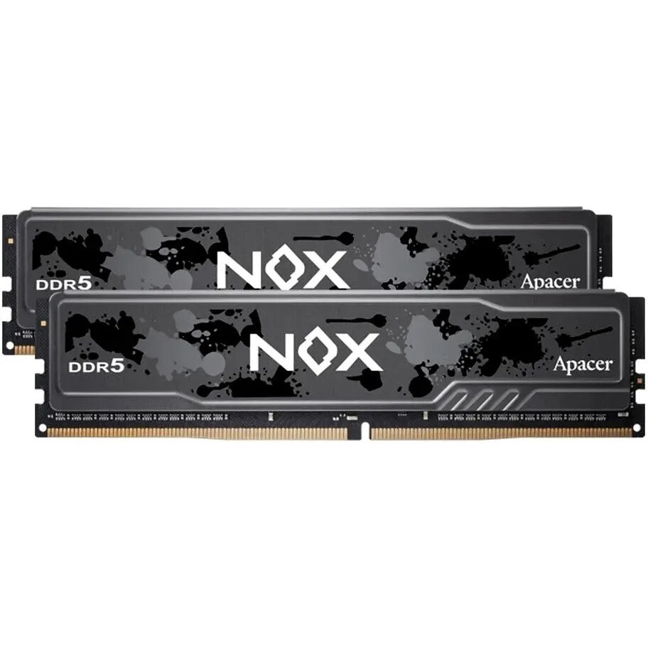 Оперативная память Apacer Nox, DDR5, 32GB (2x 16GB), 6400MHz, CL40, DIMM, с радиатором, черный