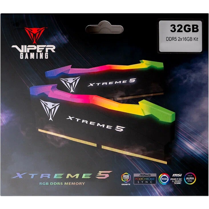 Оперативная память Apacer Nox, DDR5, 32GB (2x 16GB), 6400MHz, CL40, DIMM, с радиатором, черный