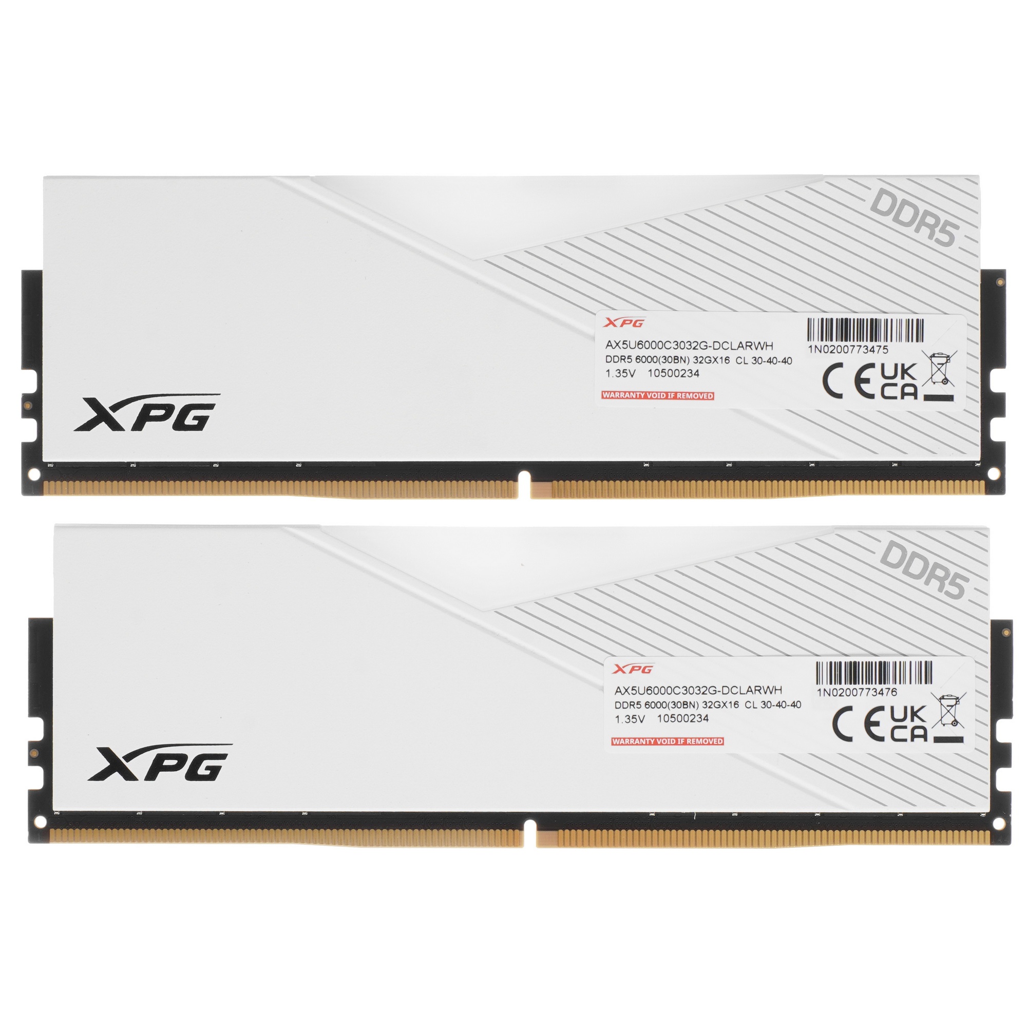 Оперативная память XPG Lancer, DDR5, 64GB (2x32GB), 6000MHz, CL30, с радиаторами, RGB, белый