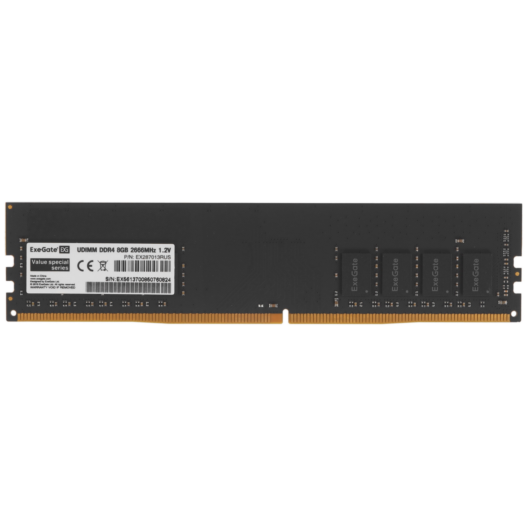 Оперативная память Exegate , DDR4, 8GB (1x8 GB), 2666 MHz, CL19, OEM