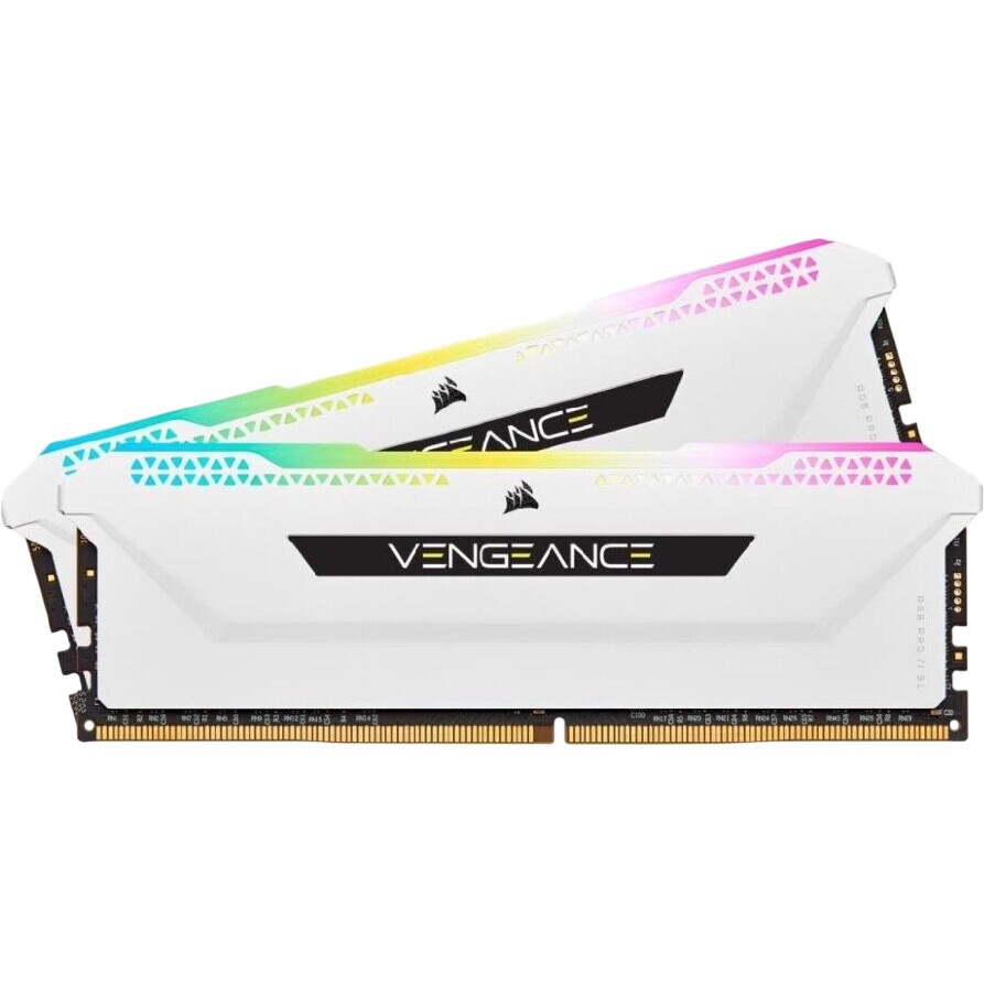 Модуль памяти CORSAIR 16GB 3600МГц DDR4 CL18 DIMM (Kit of 2x8GB) XMP 2.0, Vengeance RGB PRO SL White
