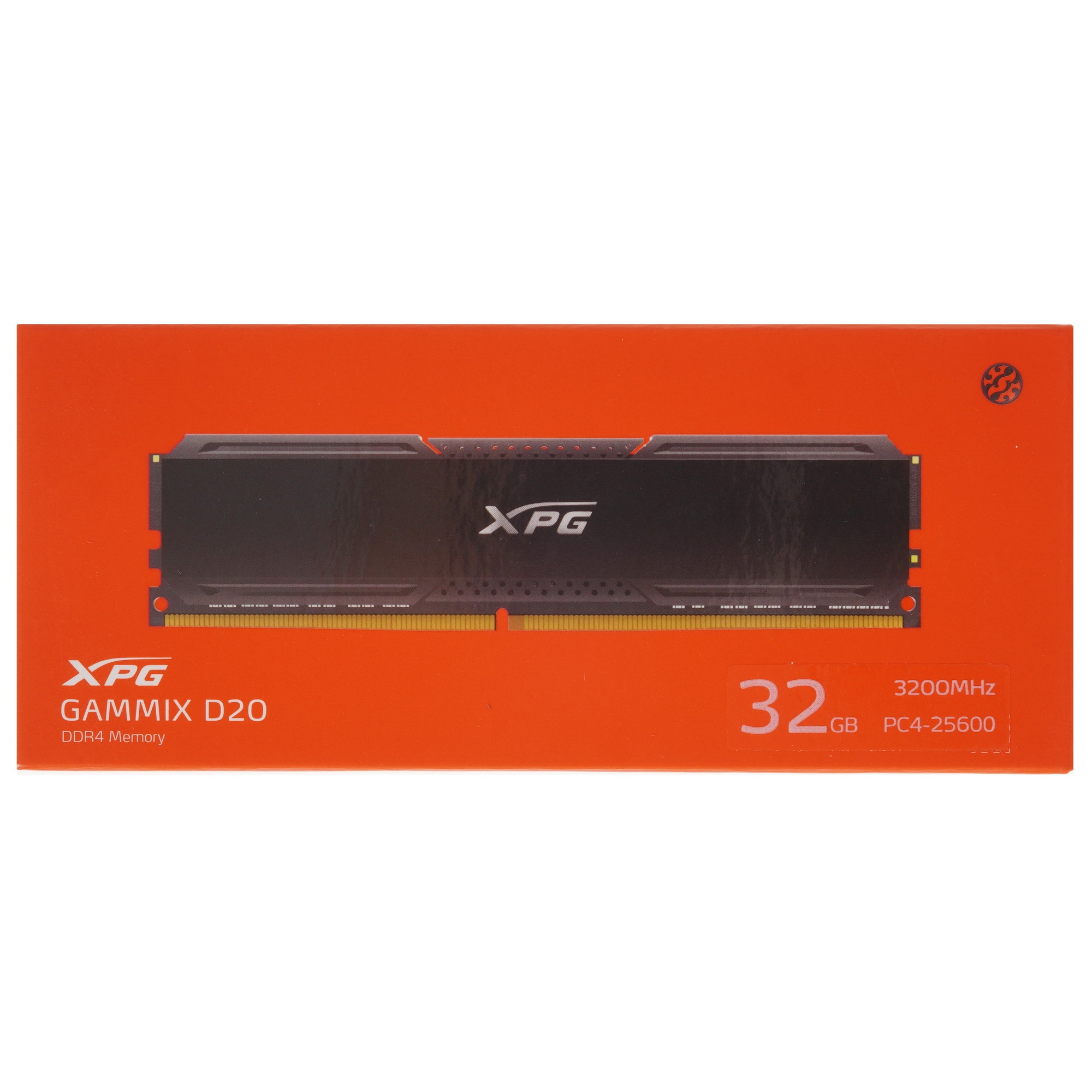 Оперативная память XPG Gammix D20, DDR4, 32GB (1x32 GB), 3200 MHz, CL16, DIMM, радиатор, черный
