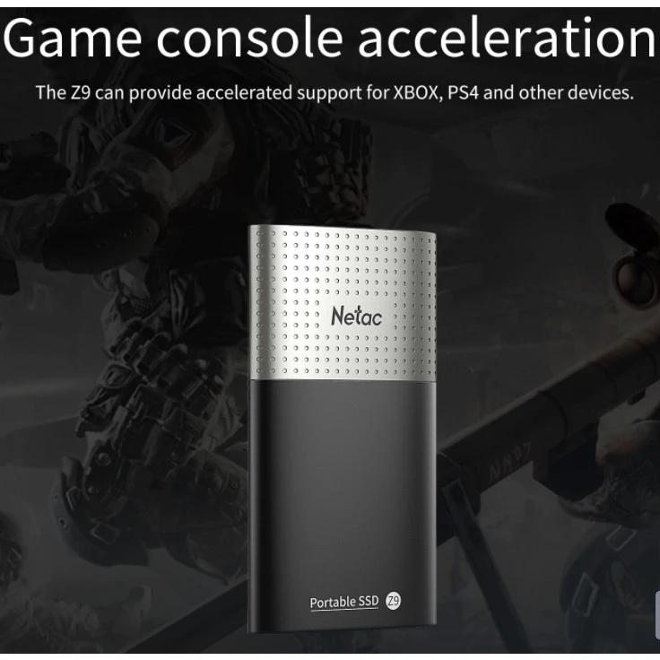 Внешний накопитель SSD External Netac 250Gb Z9  (USB3.2, up to 550/480MBs, 90х47.5