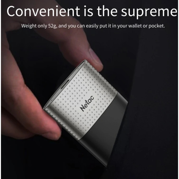 Внешний накопитель SSD External Netac 250Gb Z9  (USB3.2, up to 550/480MBs, 90х47.5