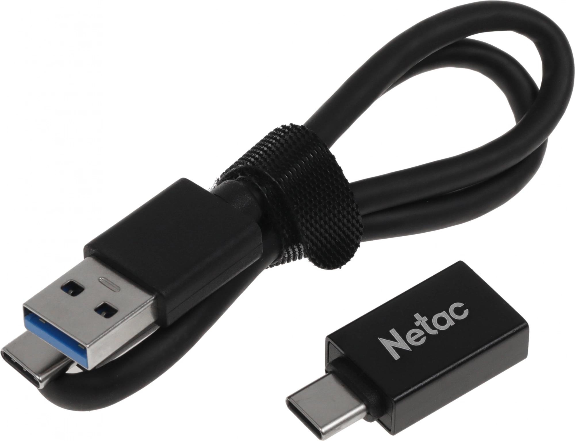 Внешний накопитель SSD Netac 128Gb Z SLIM  (USB3.2, up to 520/480MBs, 100х29.5х