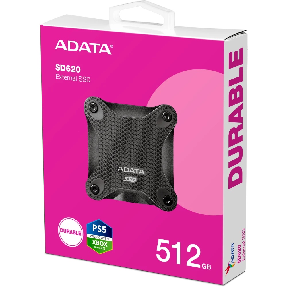 Внешний накопитель SSD 512GB A-DATA SD620, External, USB 3.2, [R/W -550/500 MB/s] черный