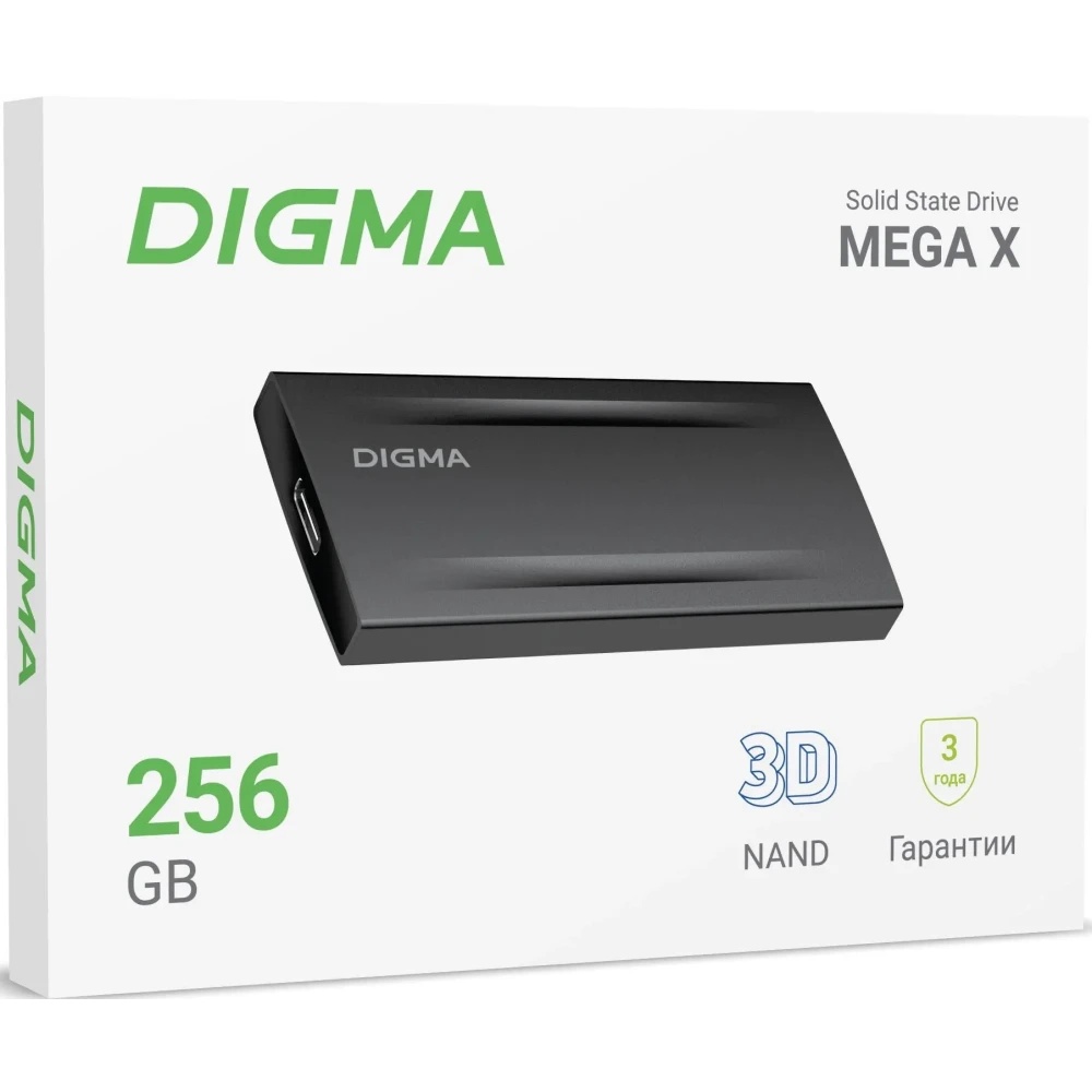 Внешний накопитель SSD Digma USB3.2 Gen2x2 256GB DGSM8256G2MGG MEGA X 1.8" темно-серый