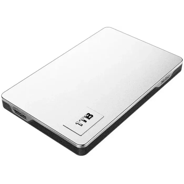 Внешний жесткий диск 2.5" Netac (NT05K338N-001T-30SL) 1Tb K338, micro USB 3.0, серебристый + серый,