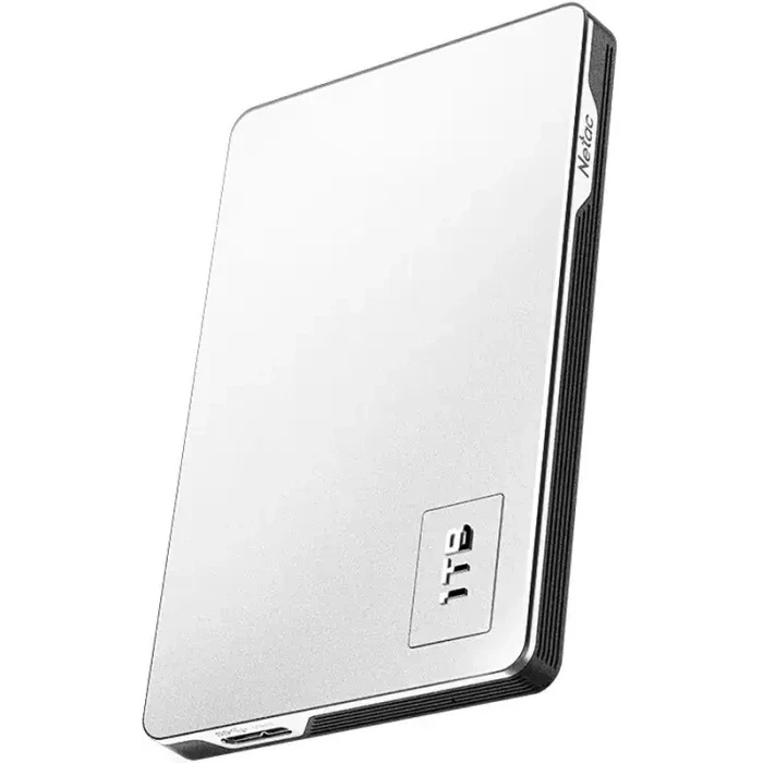 Внешний жесткий диск 2.5" Netac (NT05K338N-001T-30SL) 1Tb K338, micro USB 3.0, серебристый + серый,