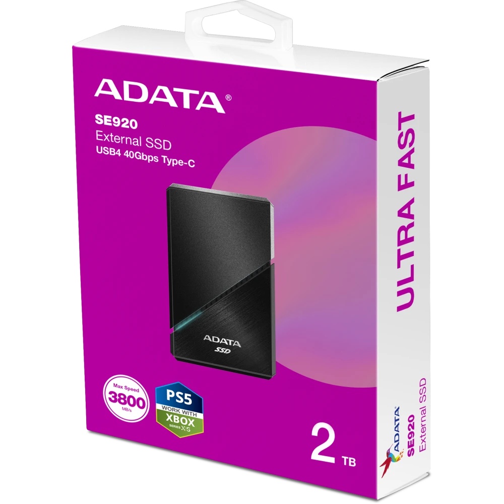 Накопитель SSD USB-C 2TB EXT. BLACK SE920-2TCBK ADATA