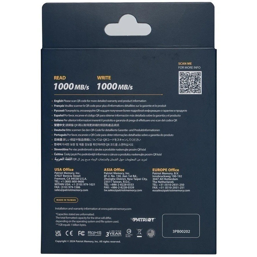 Внешний накопитель SSD PATRIOT PTPL4TBPEC 4TB USB-C EXT.
