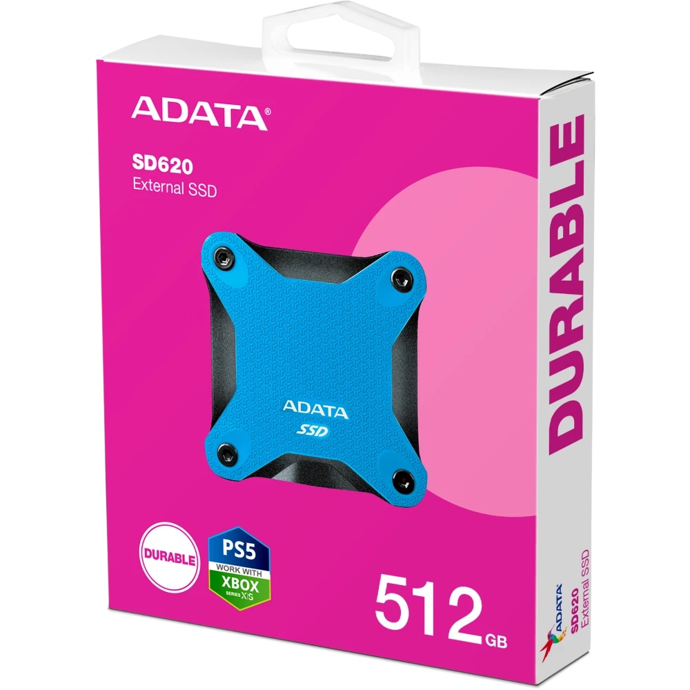 Внешний накопитель SSD 512GB A-DATA SD620, External, USB 3.2, [R/W -550/500 MB/s] синий