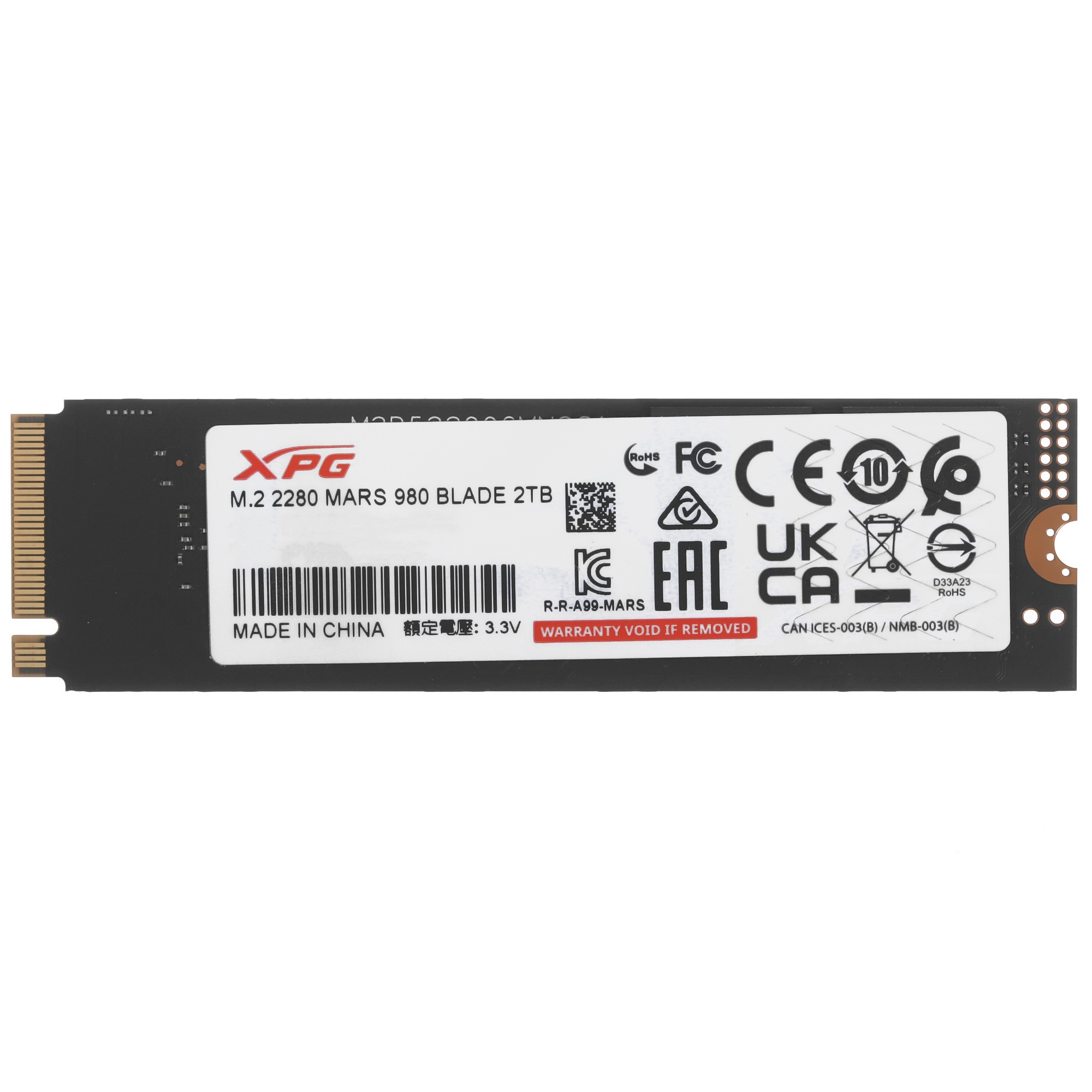 Твердотельный диск 2TB A-DATA XPG MARS 980 BLADE, M.2 2280, PCI-E 5x4, [R/W -14000/13000 MB/s] 3D-NA
