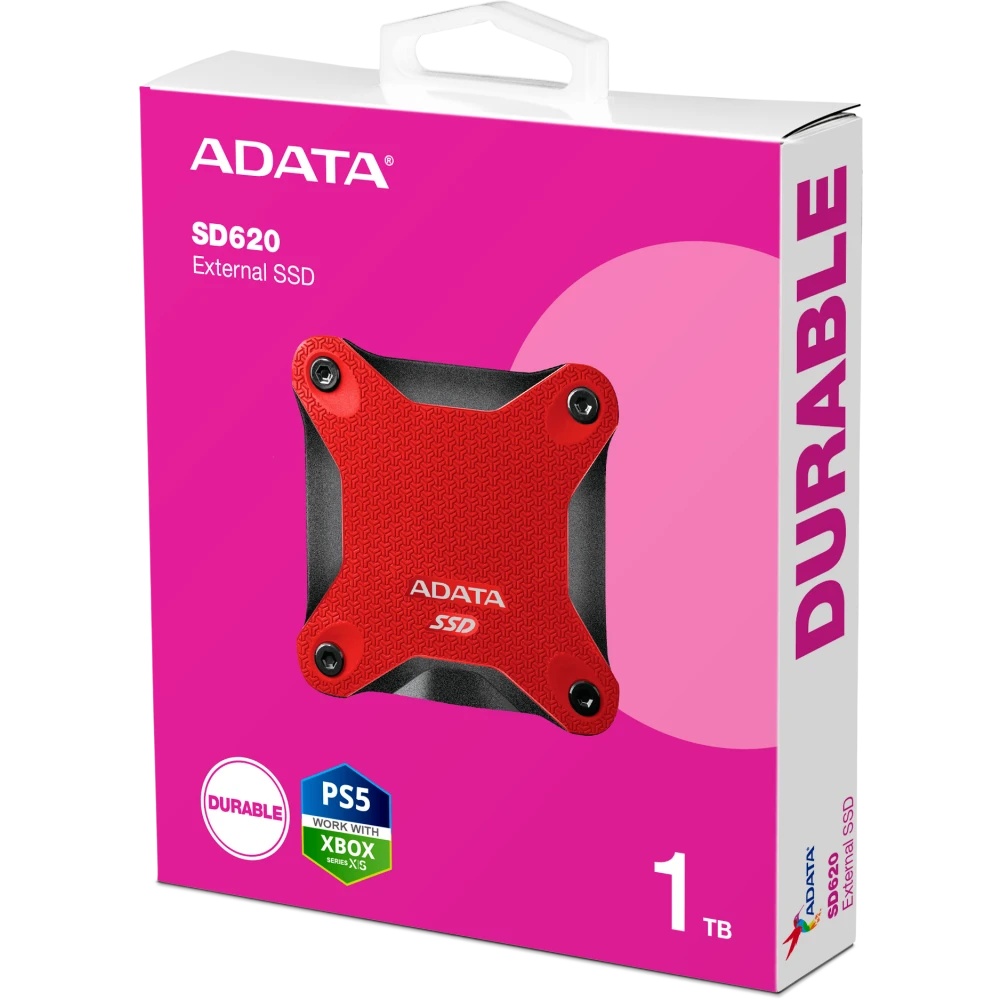 Внешний накопитель SSD 1TB A-DATA SD620, External, USB 3.2, [R/W -550/500 MB/s] красный