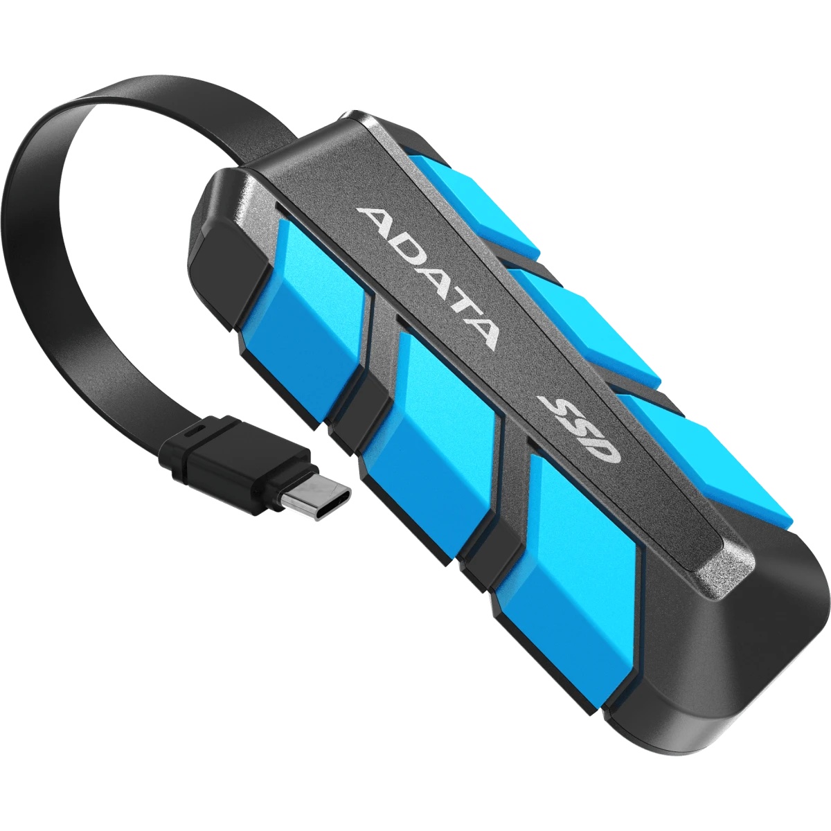 Внешний SSD ADATA SC740 чёрно-синий  500Gb (USB3.2 gen 2 type C, 1050/1000Mbs, 122x4