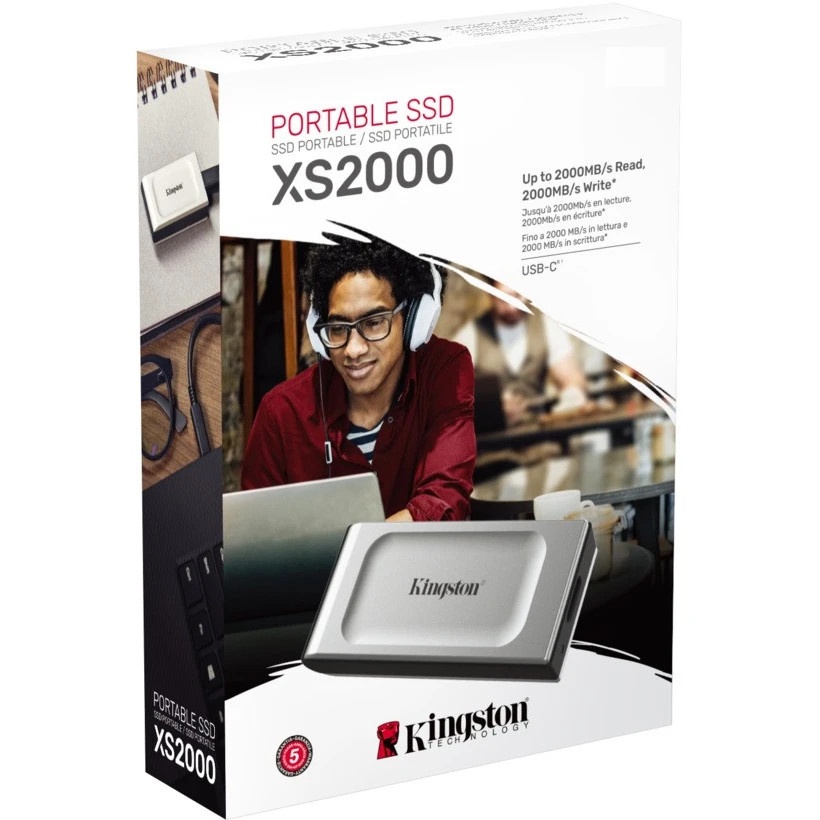 Твердотельный накопитель/ Kingston External SSD XS2000 BOC, 500GB, Type-C, USB 3.2 Gen 2x2, R/W 2000
