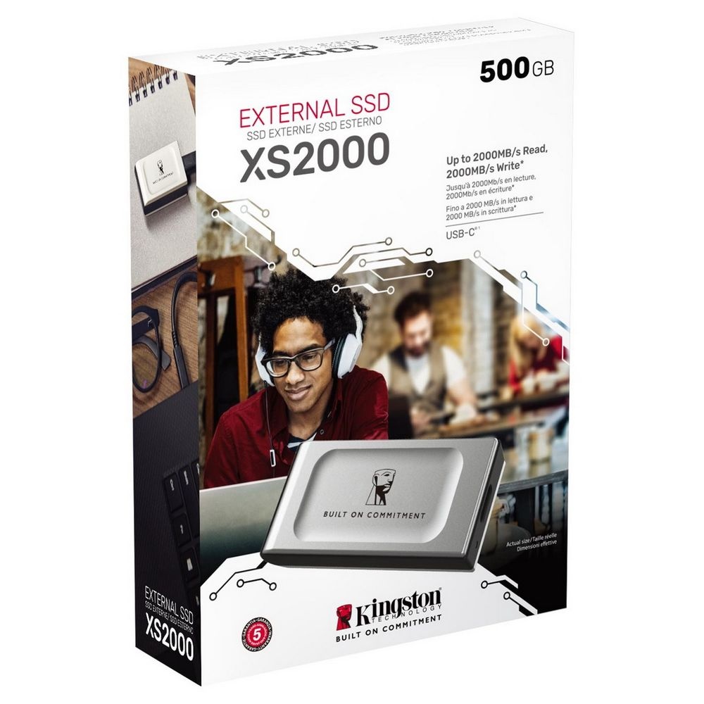 Твердотельный накопитель/ Kingston External SSD XS2000 BOC, 4000GB, Type-C, USB 3.2 Gen 2x2, R/W 200