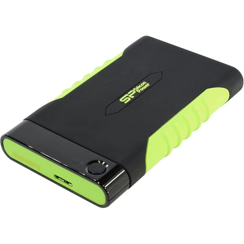 Внешний жесткий диск Silicon Power USB 3.0 2Tb SP020TBPHDA15S3K A15 Armor 2.5" черный/зеленый