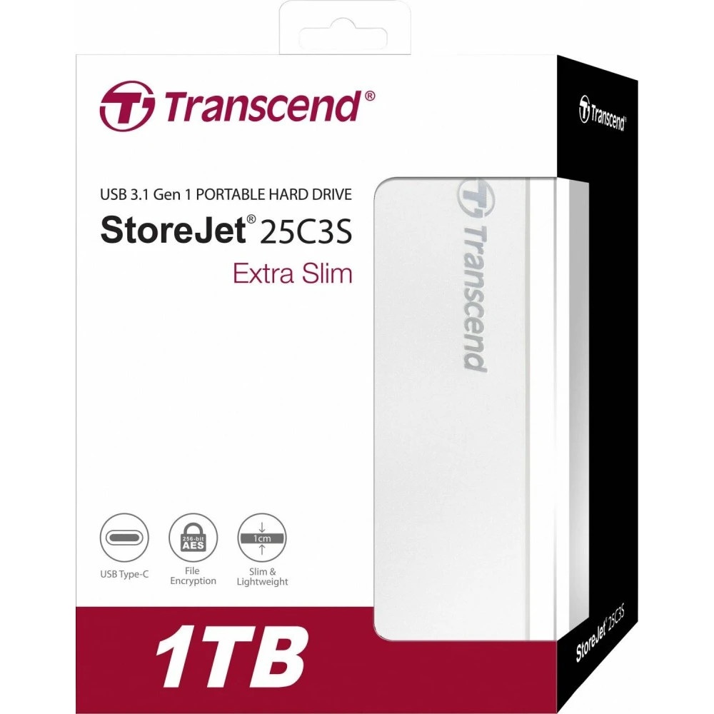 Внешний диск HDD Transcend TS1TSJ25C3S StoreJet 25C3S, 1 ТB, USB 3.1 gen.1 Type-C/Type-A