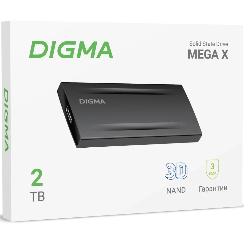 Внешний SSD Digma USB3.2 Gen2x2 2TB DGSM8002T2MGG MEGA X 1.8" темно-серый