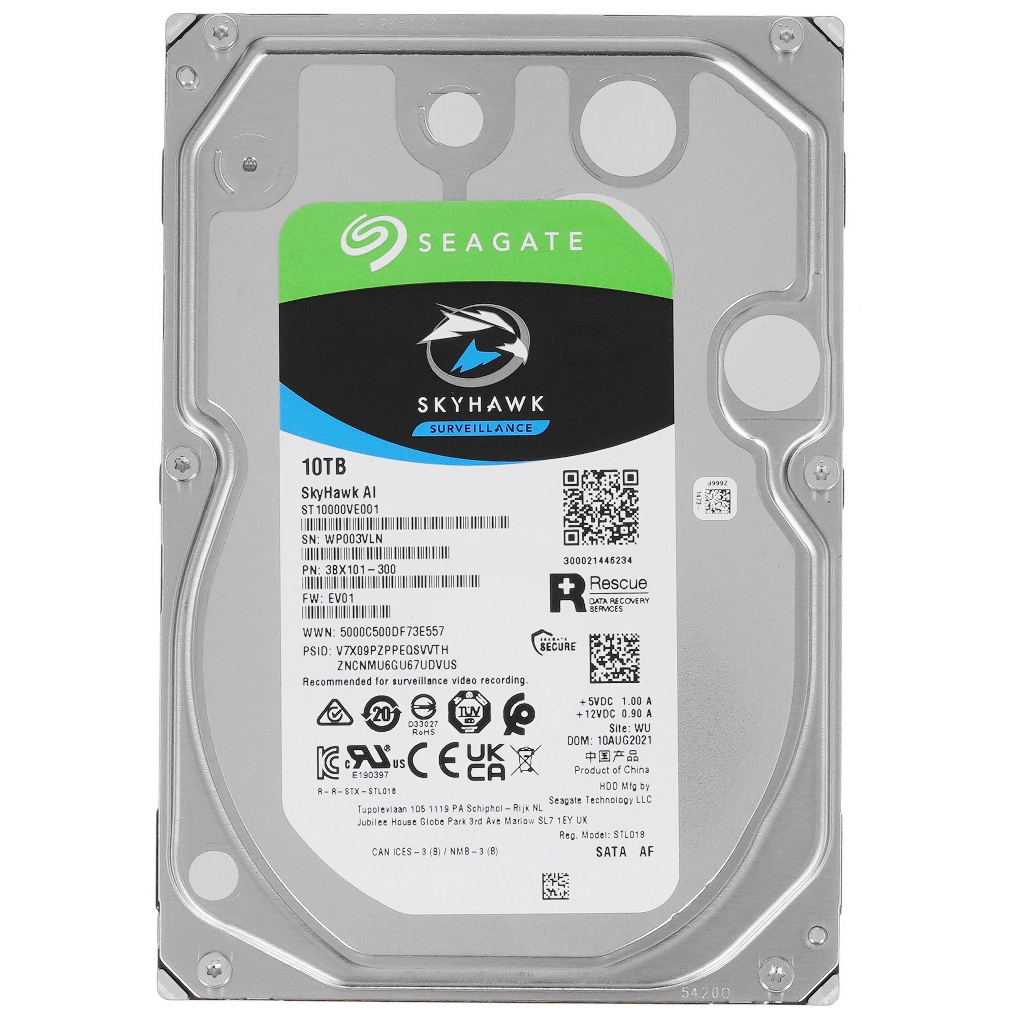 Жесткий диск Seagate SATA 10TB 7200RPM 6GB/S 256MB ST10000VE001