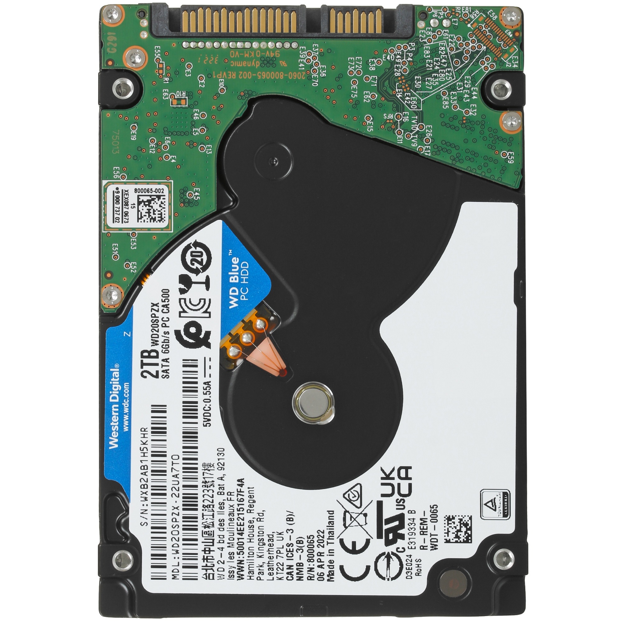 Жесткий диск Western Digital  Blue™ WD20SPZX 2ТБ 2,5" 5400RPM 128MB (SATA-III) Mobile