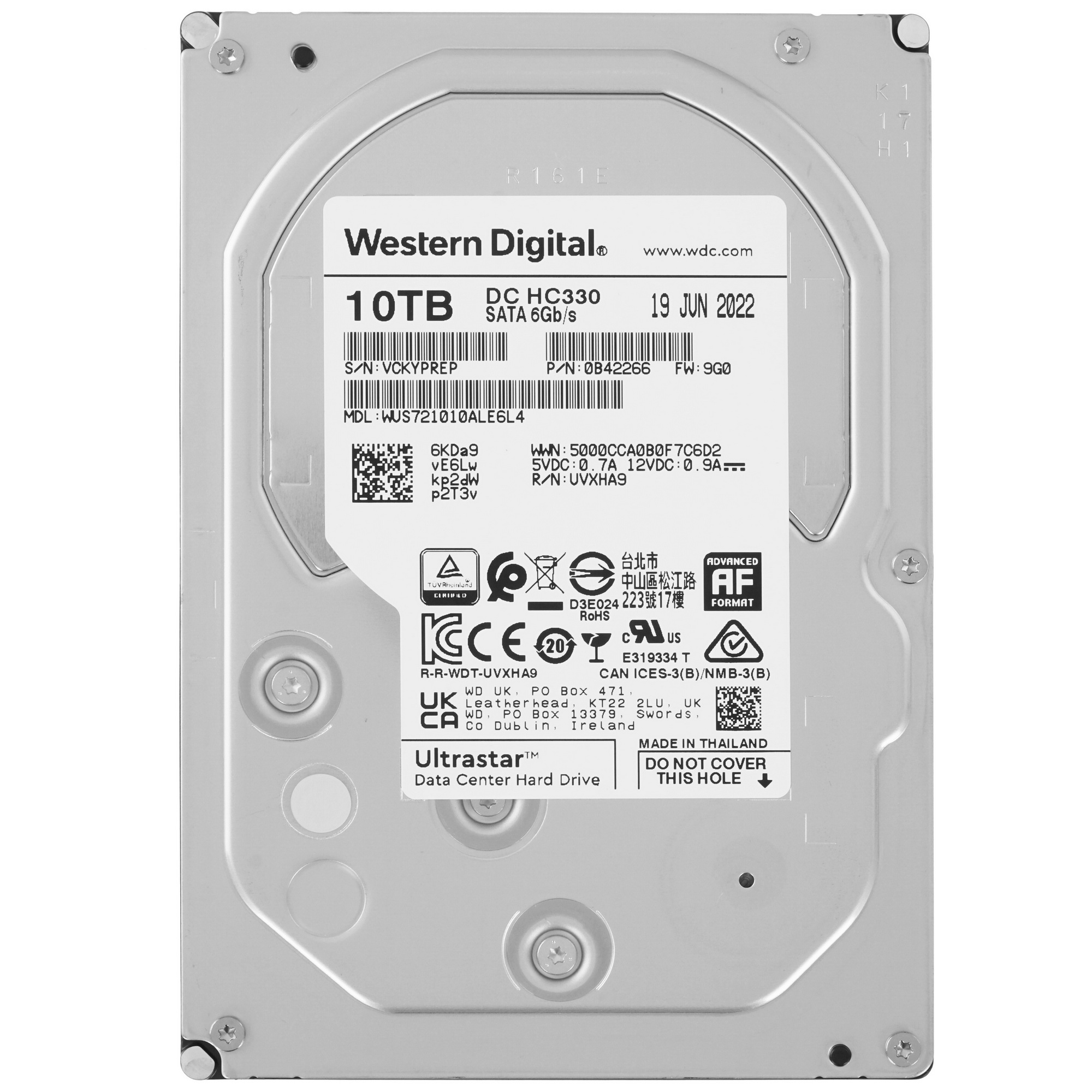 Жесткий диск Western Digital SATA 10TB 7200RPM 6GB/S 256MB DC HC330 0B42266